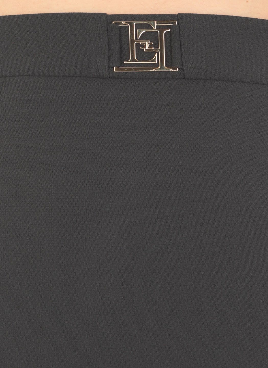 Shop Elisabetta Franchi Logoed Skirt In Black