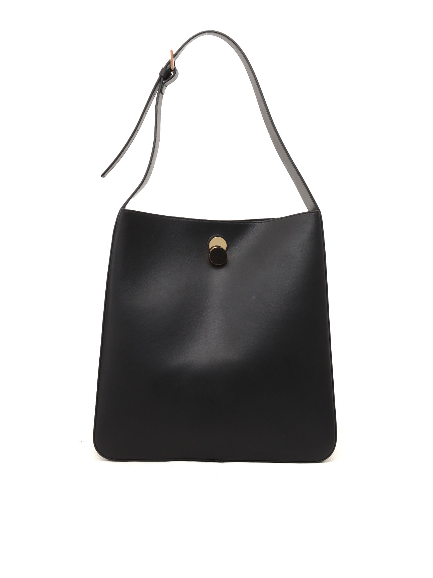 Leather Hobo Bag With Eclipse Buckle