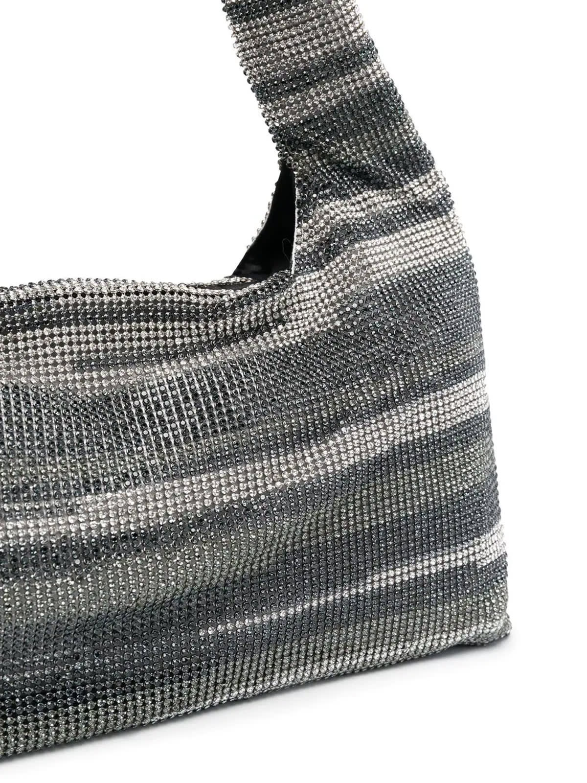 Shop Kara Crystal Mesh Armpit Bag In Black Streaking