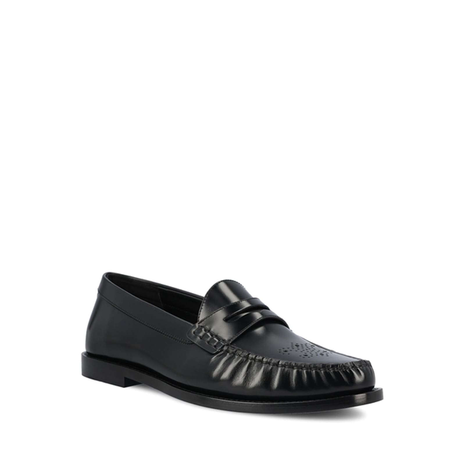 Celine Vivienne Bullskin Loafers In Black