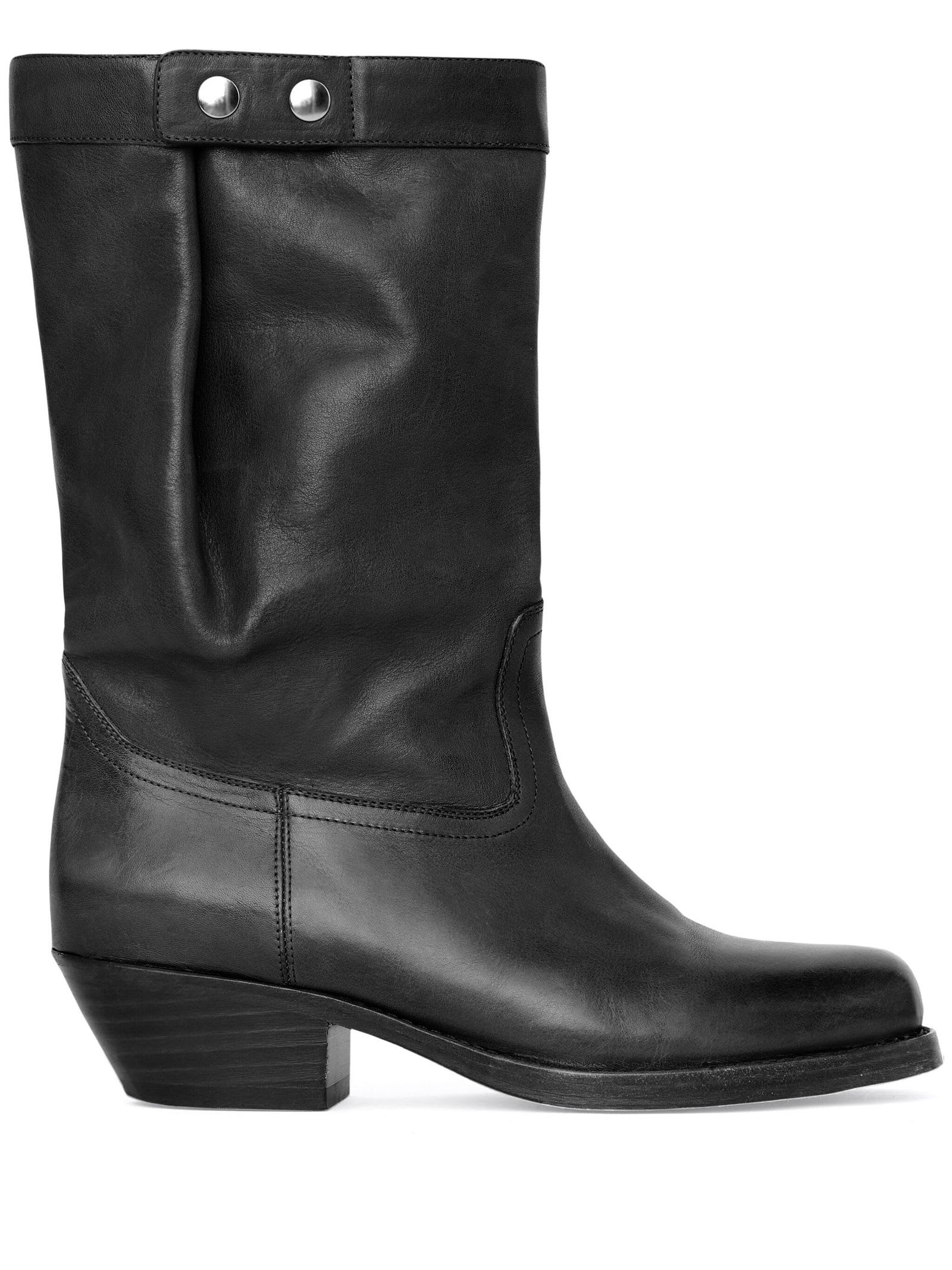 Shop Isabel Marant Ademe Black Leather Boots