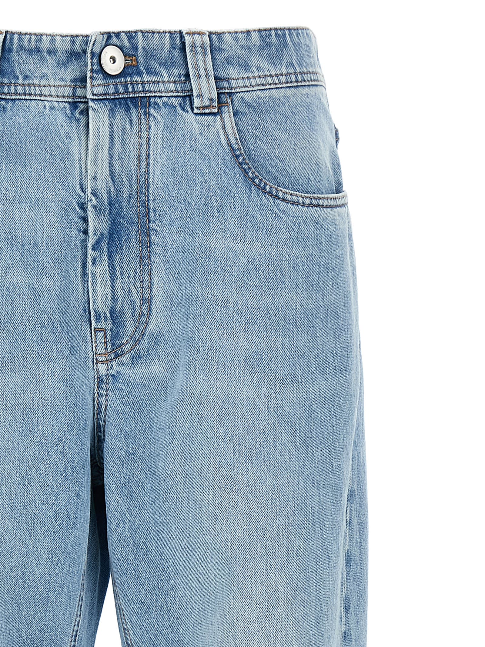 Shop Brunello Cucinelli Jeans Monile In Light Blue