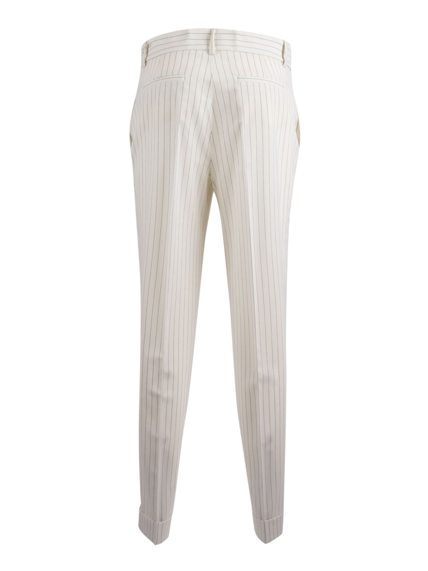 P.a.r.o.s.h Tailored Pinstripe Trousers With Slim Fit In White
