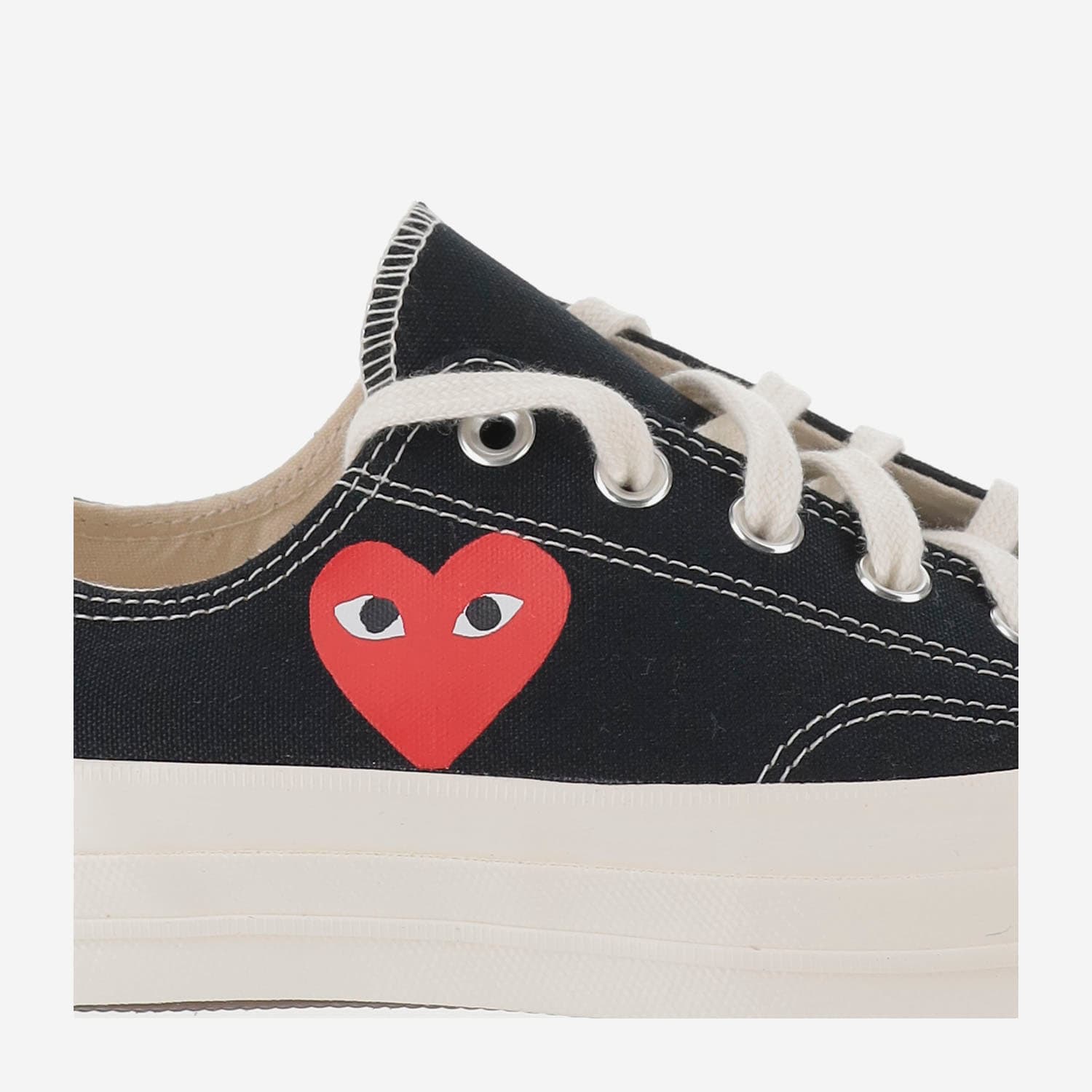 Comme Des Garçons Play Chuck Taylor Small Red Heart Sneakers In Black