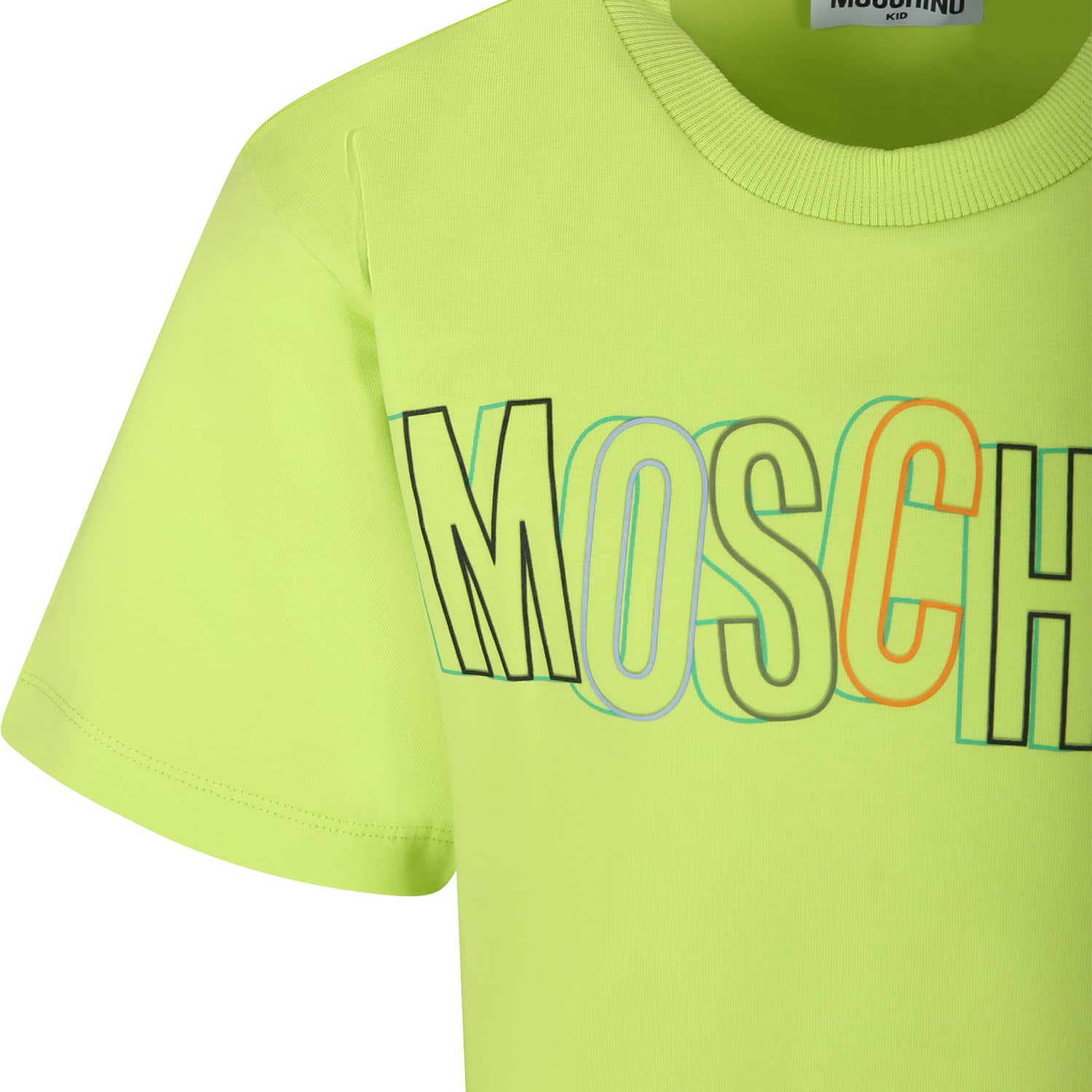 Shop Moschino Yellow T-shirt For Boy With Logo