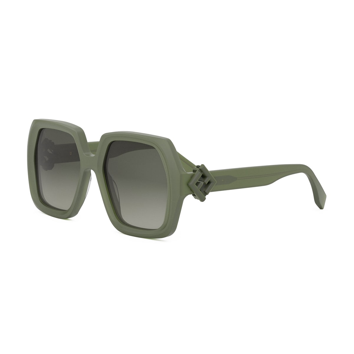 Shop Fendi Fe40139i Ff Diamonds 93p Verde Chiaro Sunglasses