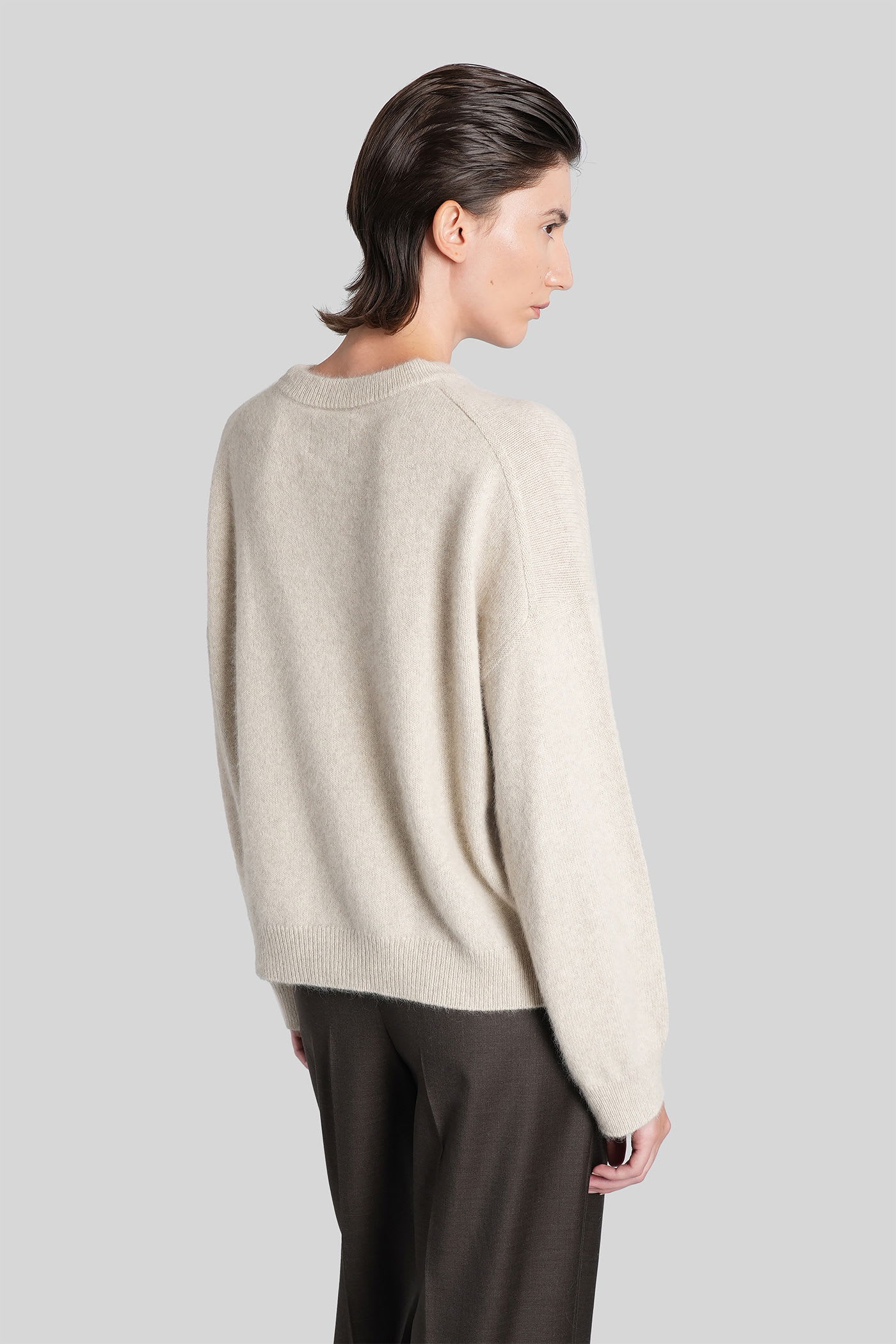 Loulou Studio Loulou Tristan Crew Neck Wool And Yak Sweater In Neutral