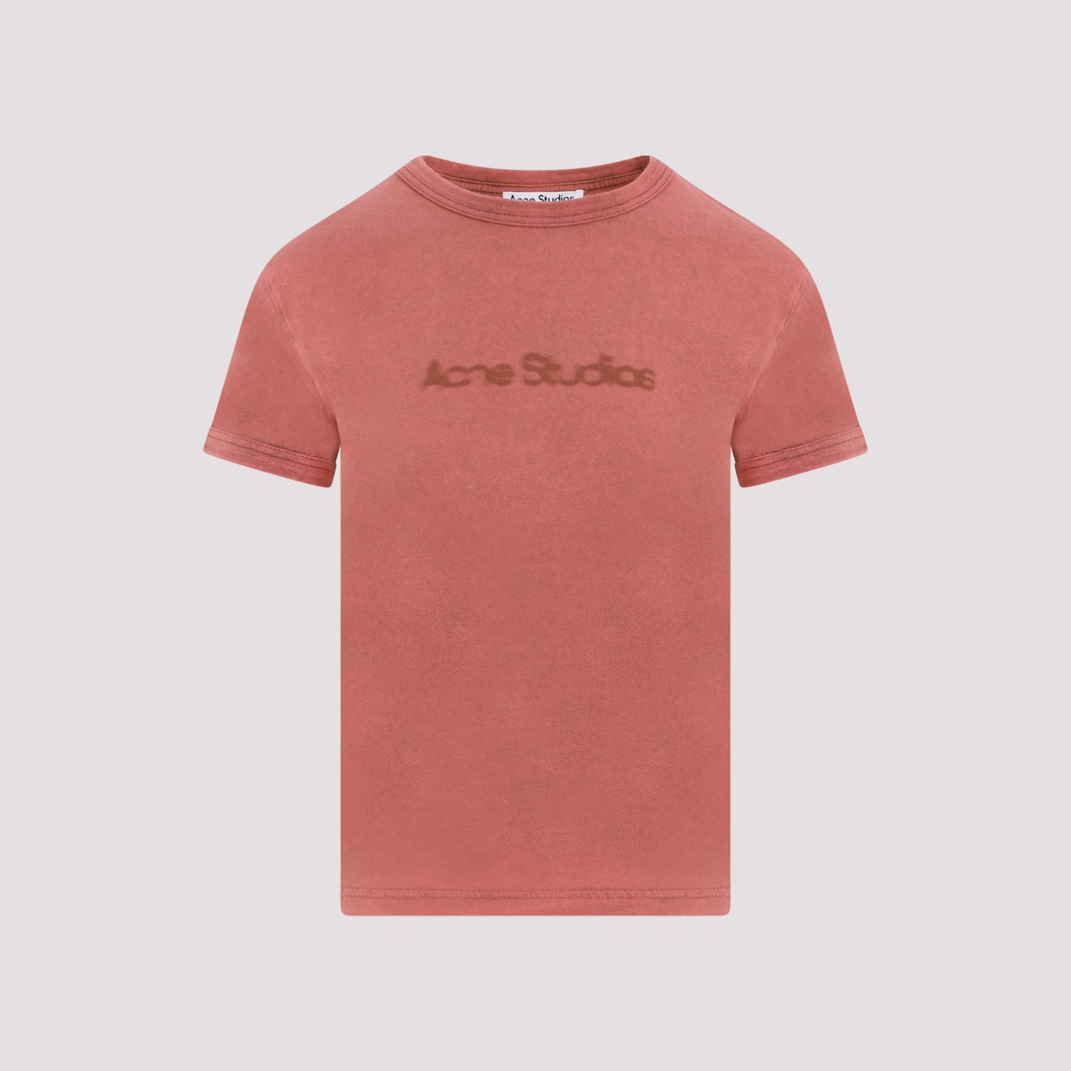 Acne Studios Logo Detailed Crewneck T-shirt In Ctb Rust Red