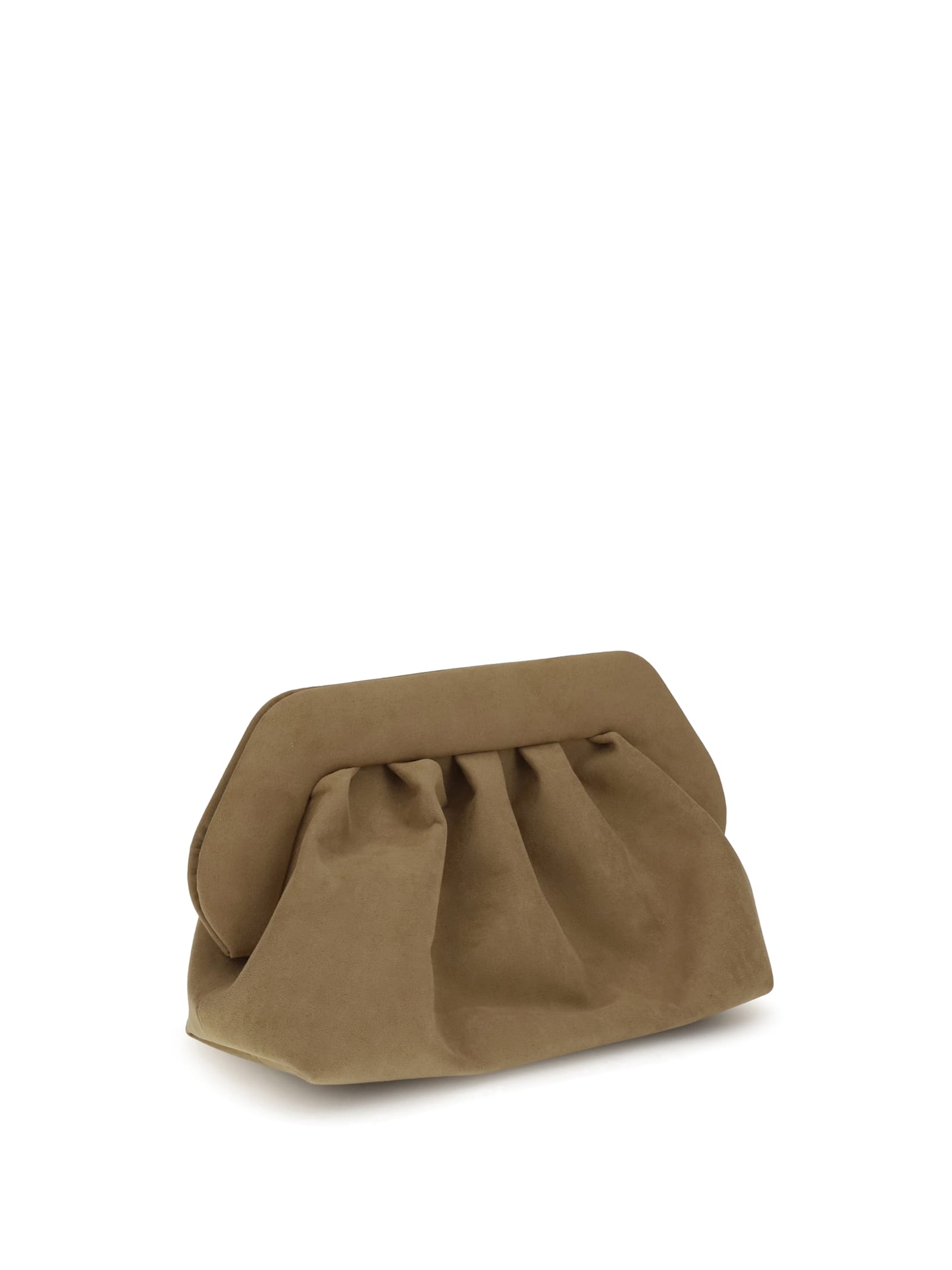 Themoirè Bios Suede Clutch In Brown