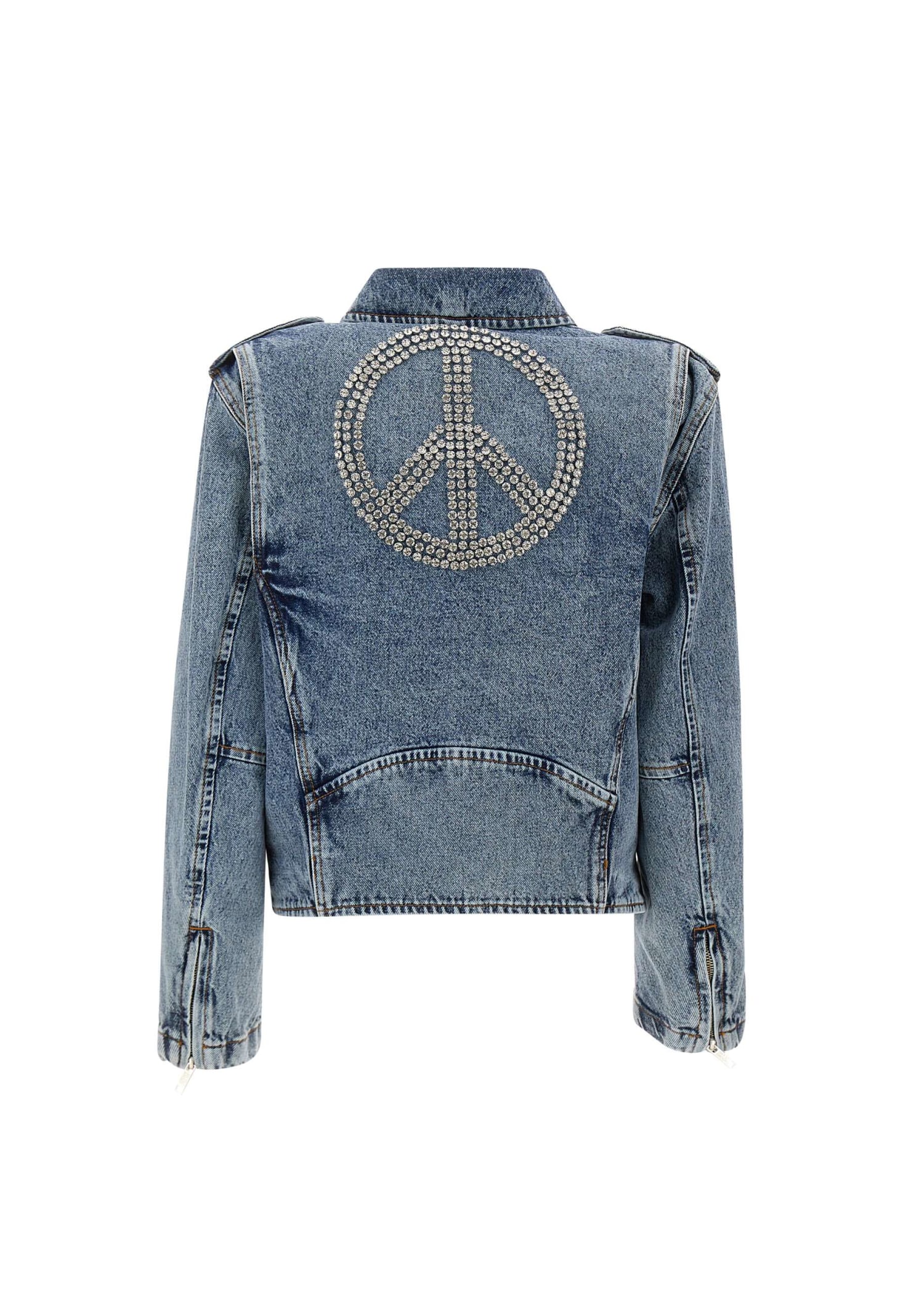 Moschino Biker Peace Symbol In Blue