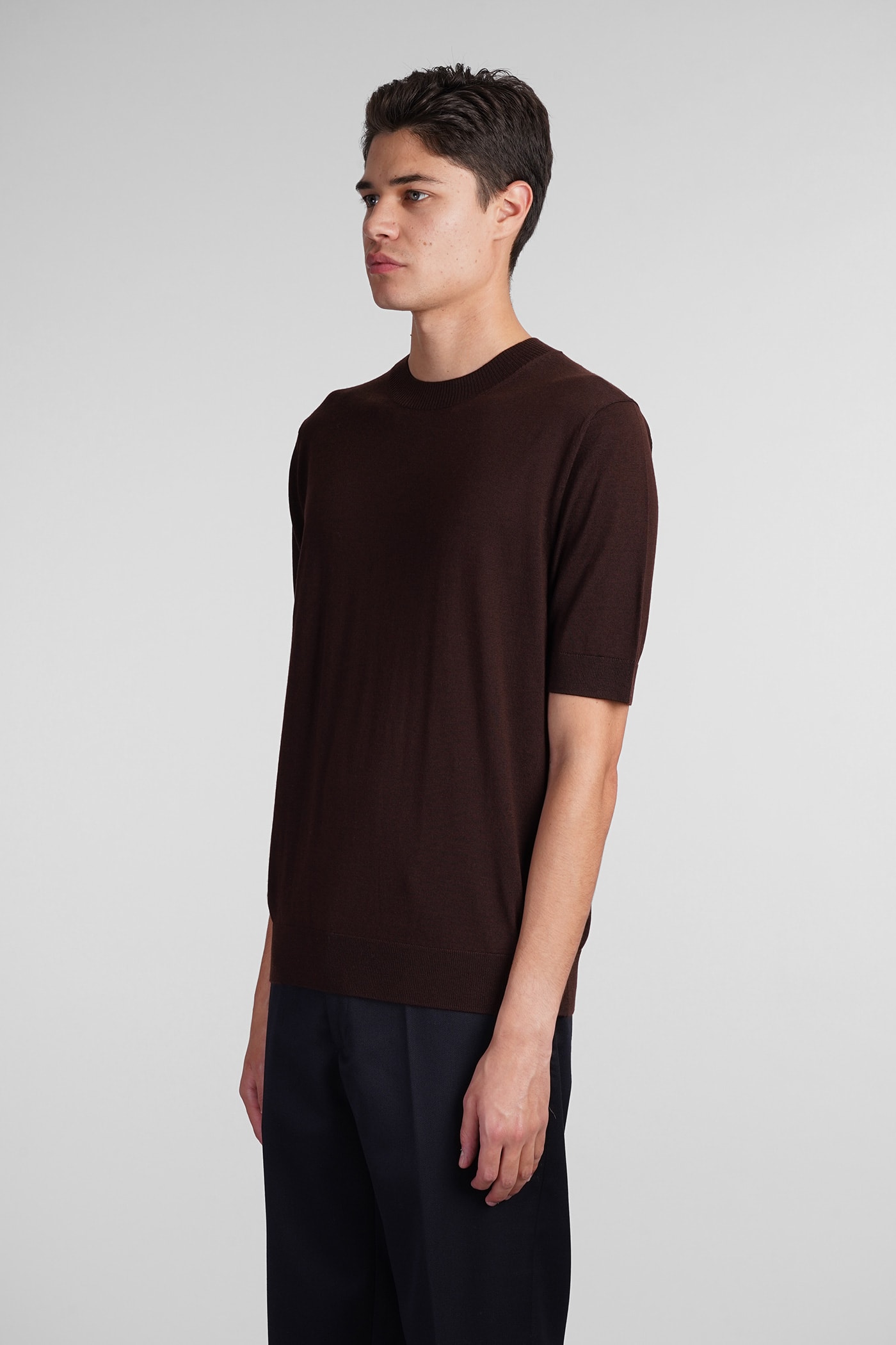 Shop Ballantyne T-shirt In Brown Wool