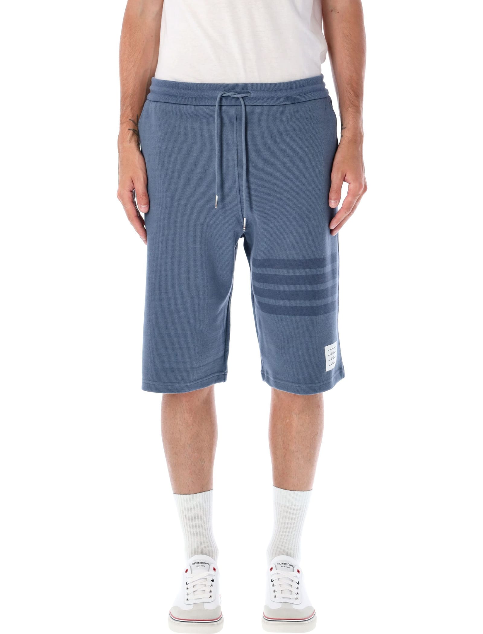 THOM BROWNE DOUBLE FACE KNIT 4-BAR SWEAT SHORTS