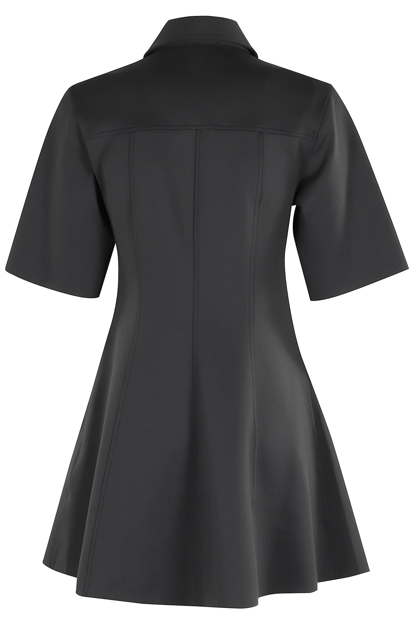Ganni Mini Dress With Scalloped Buttons In Black