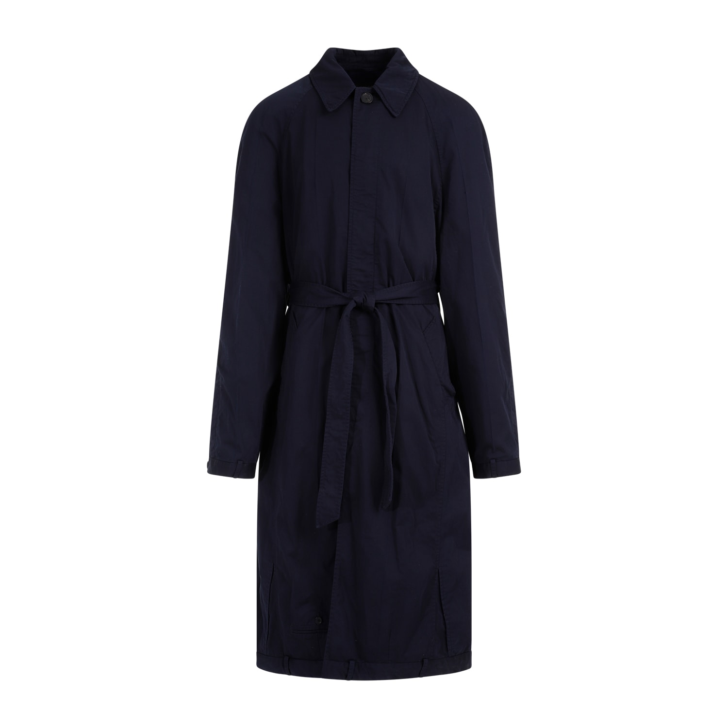 Shop Balenciaga Cotton Coat In Ink