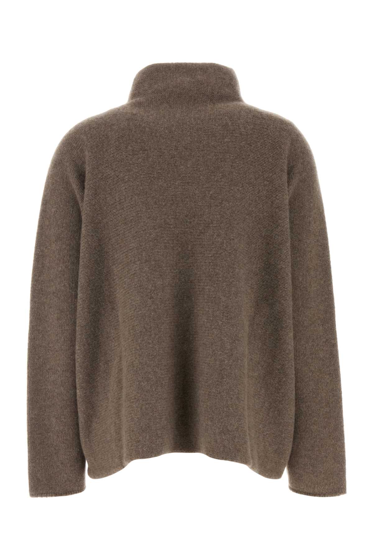 Giorgio Armani Mud Cashmere Oversize Sweater In Brown