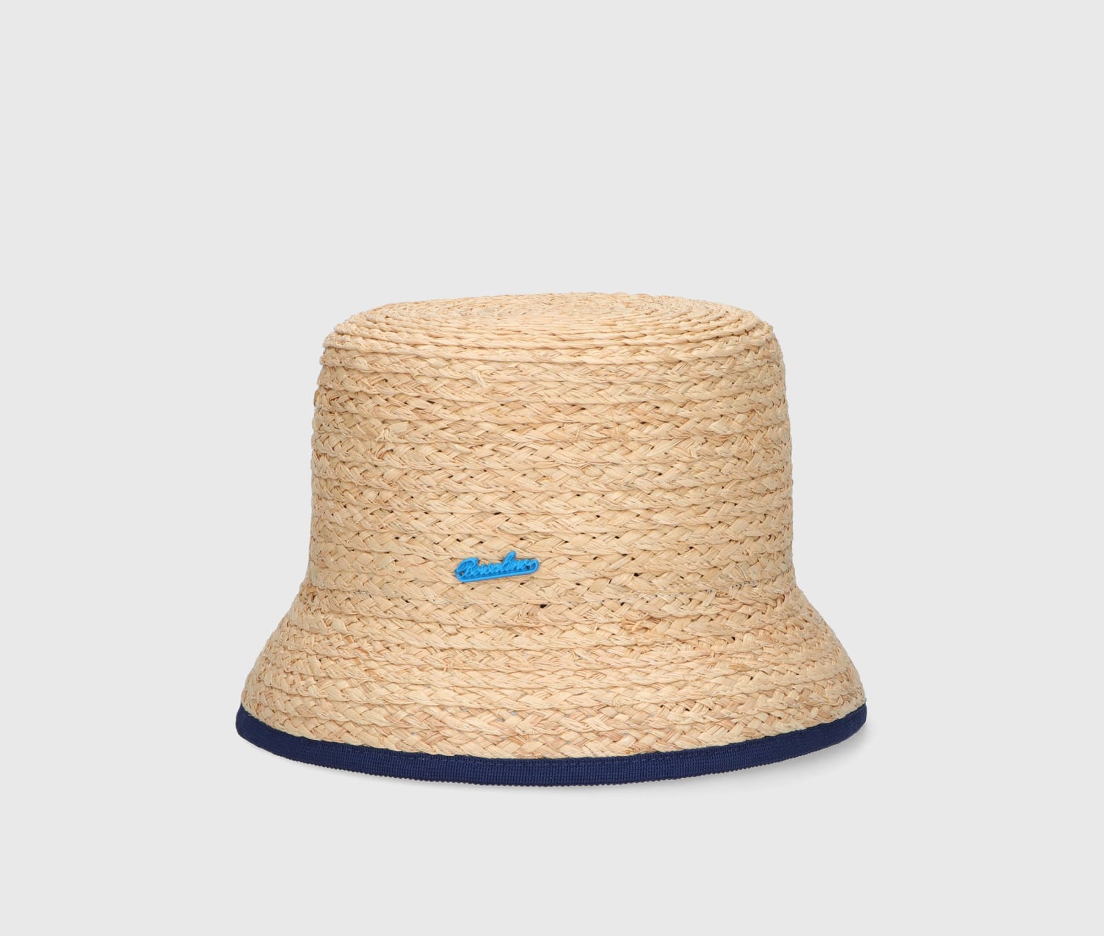 Shop Borsalino Noa Raffia Crochet In Natural, Navy Blue Hat Band