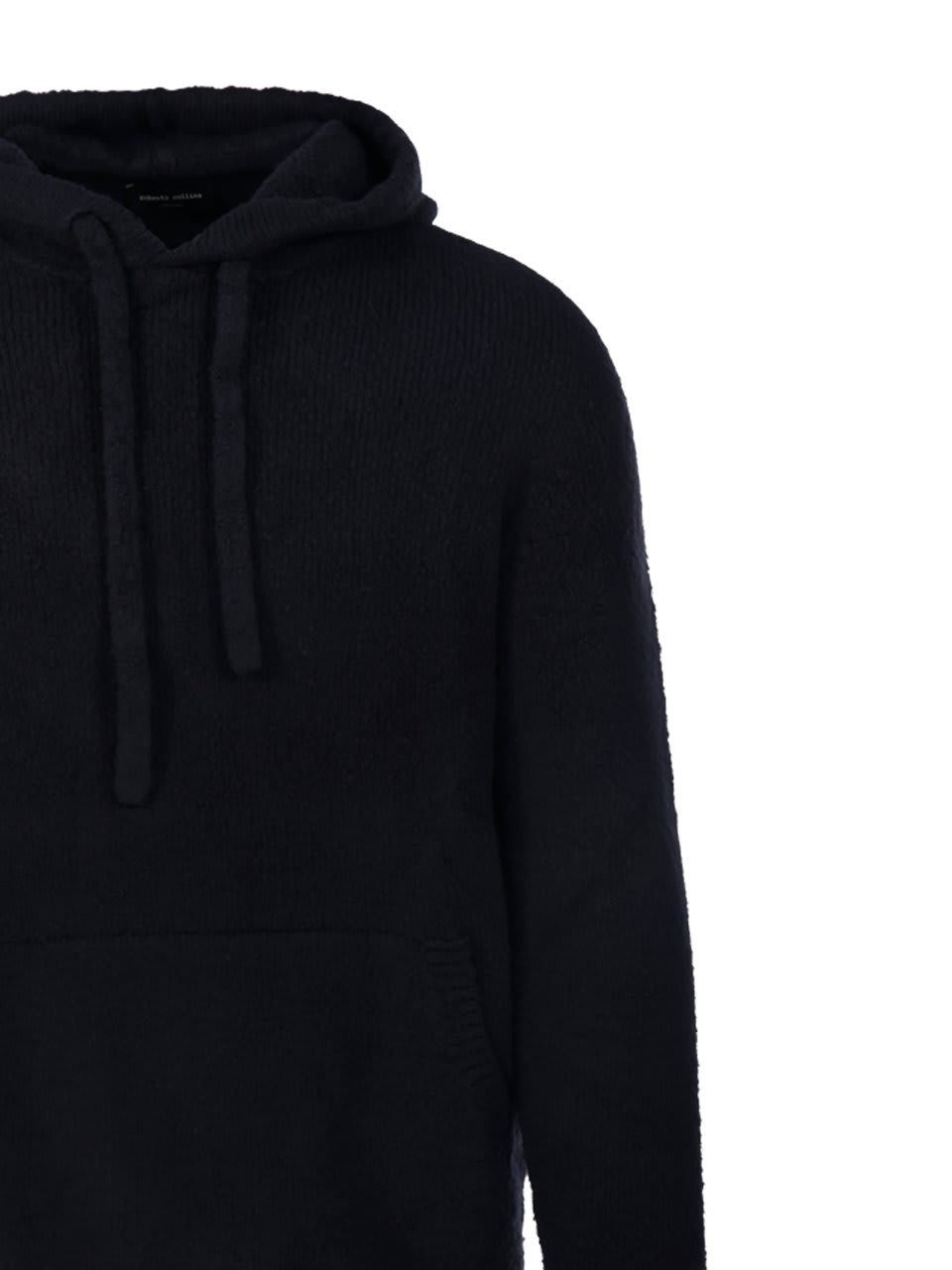 Shop Roberto Collina Drawstring Knit Hoodie In Black