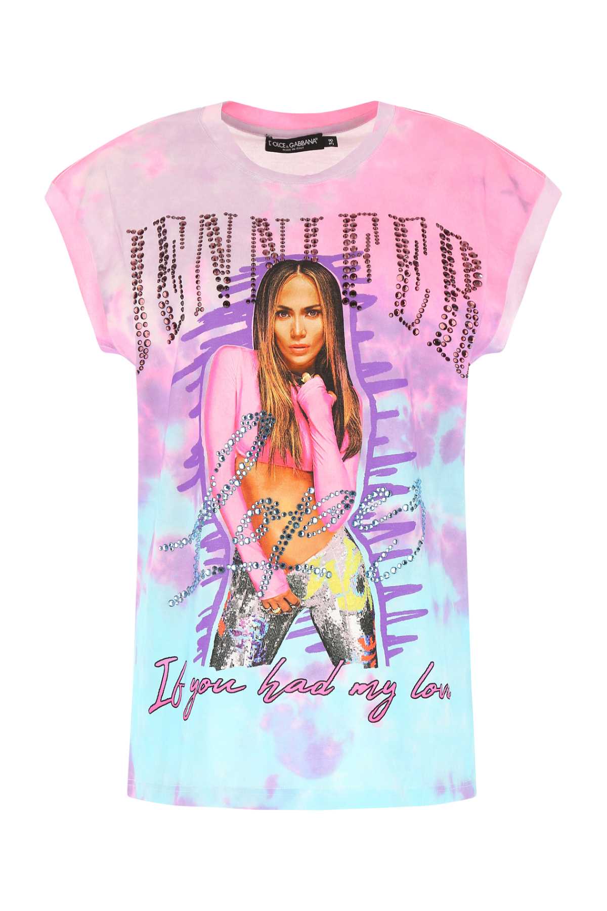 Shop Dolce & Gabbana Printed Cotton Jlo Oversize Tank Top In S9000