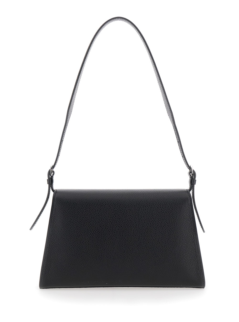 Savette Symmetry Shoulder Bag Grained Calf Leather - Silver Hardware In Black