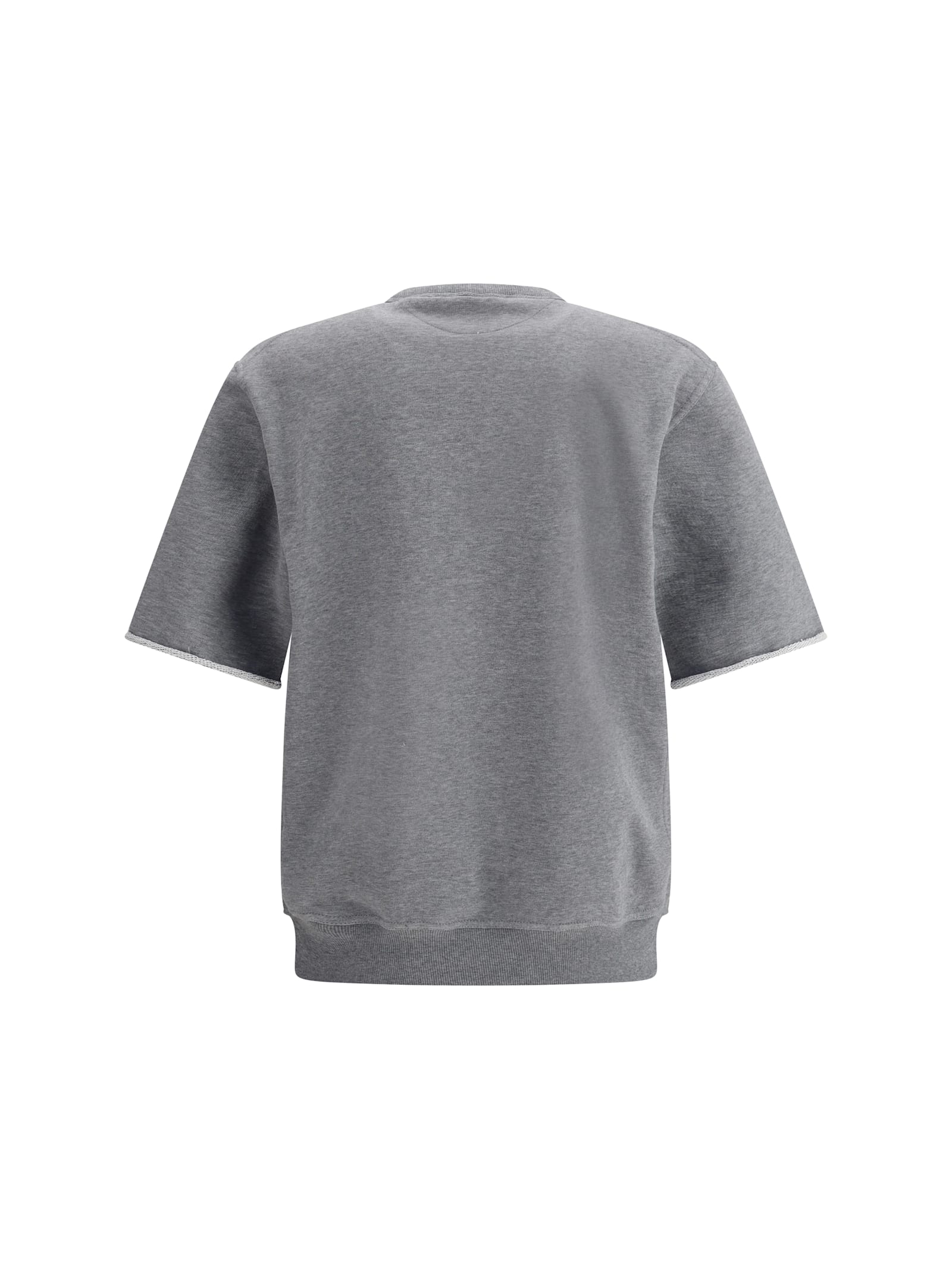 Brunello Cucinelli Versatile Short-sleeve Graphic Sweatshirt In Gray