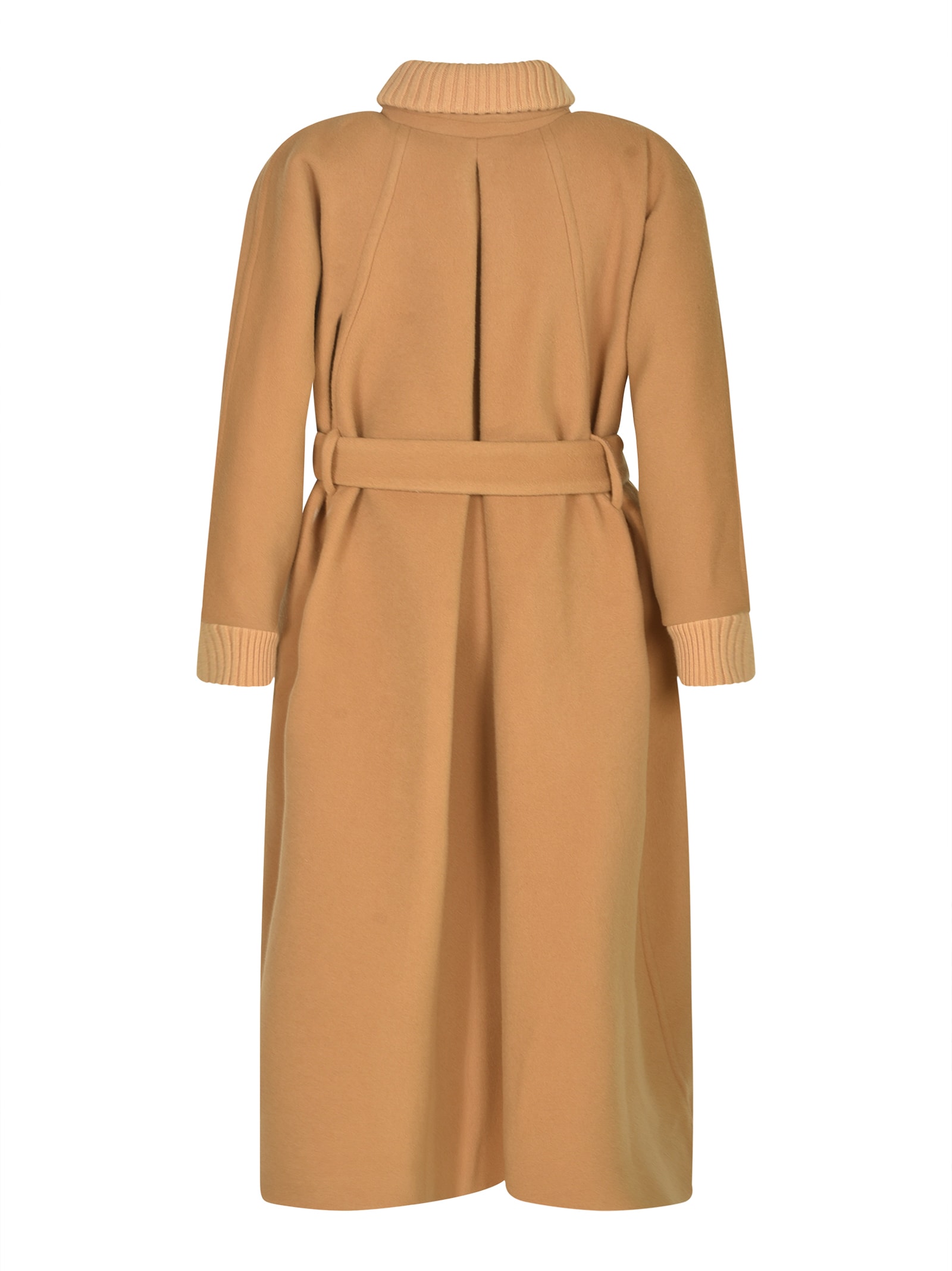 Shop Patou Oversized Cashmere & Wool Coat In Brown
