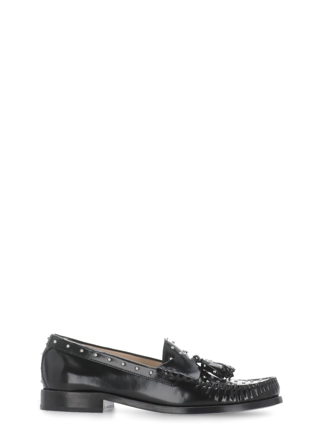 Stuart Weitzman Lottie Sostud Loafers In Black