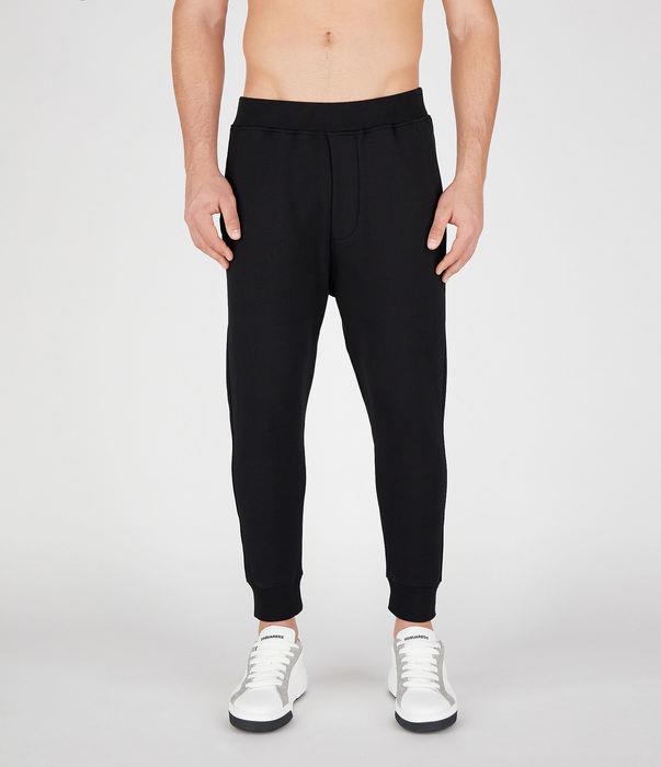 Dsquared2 Solid Color Joggers With Drawstring Waist In Black