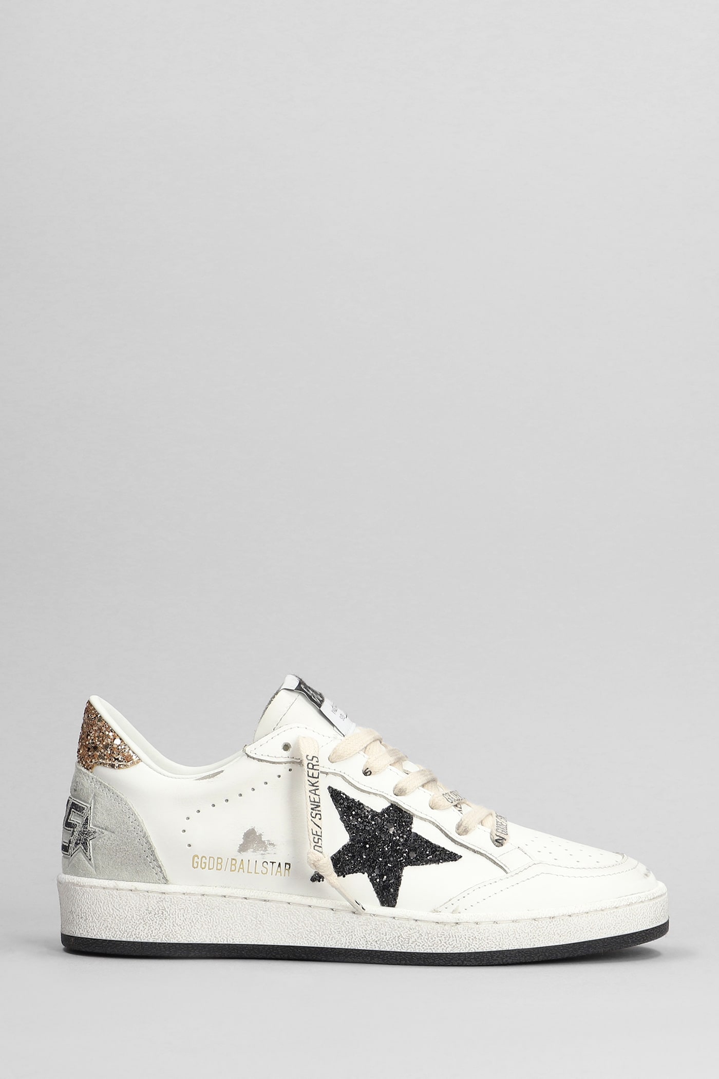 Shop Golden Goose Ball Star Sneakers In White Leather