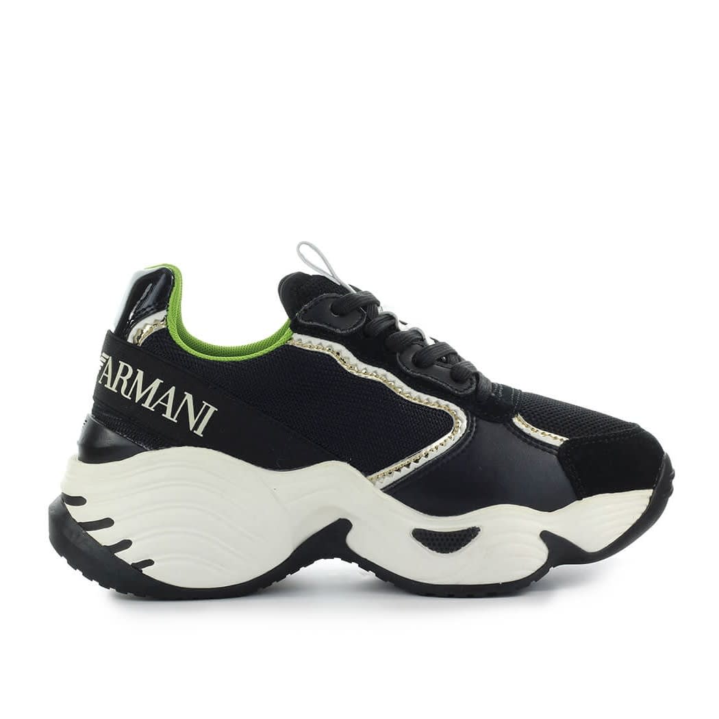 Emporio Armani Black Green Chunky Sneaker
