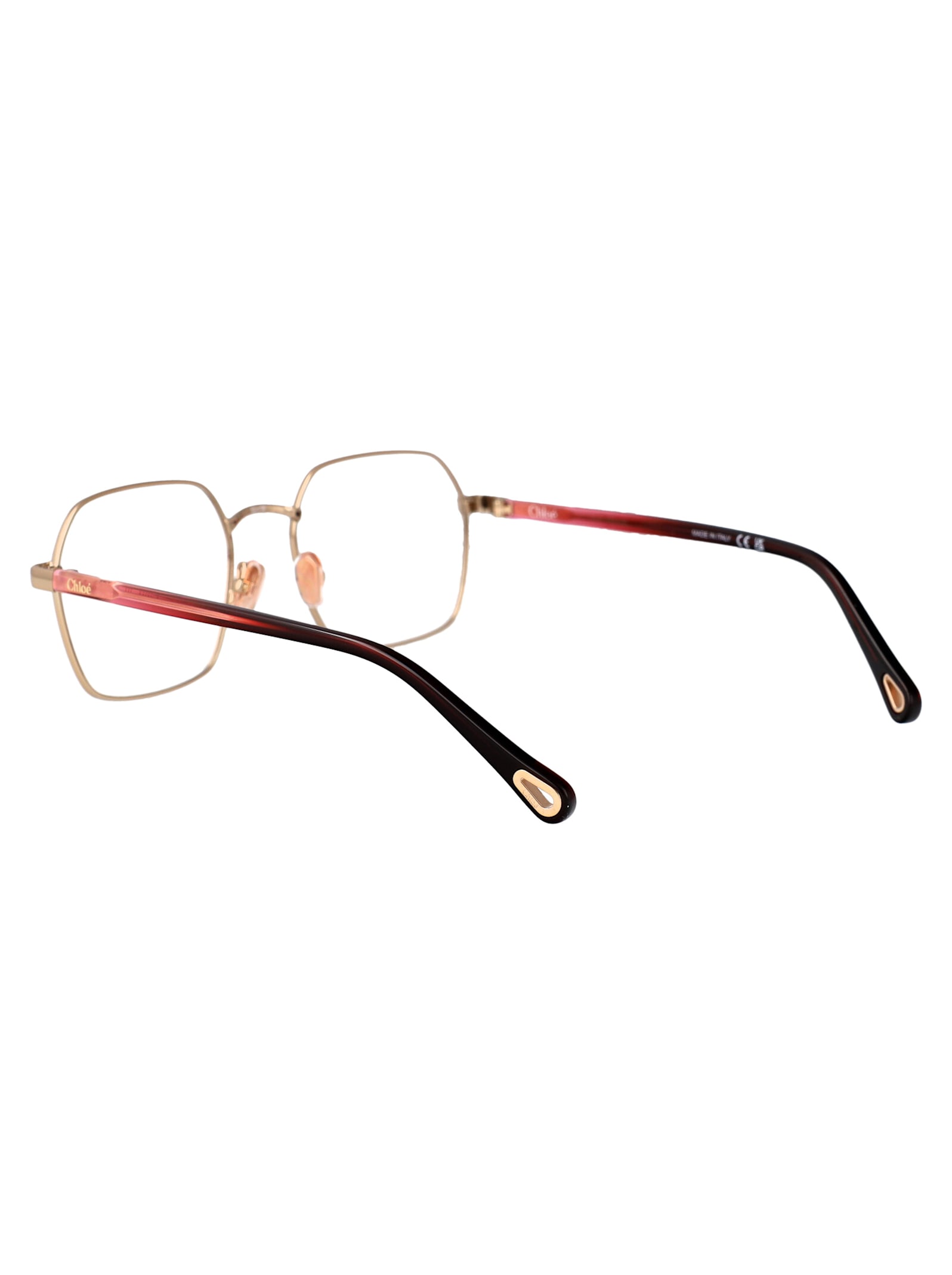 Chloé Ch0268o Glasses In Gold-burgundy-transparent