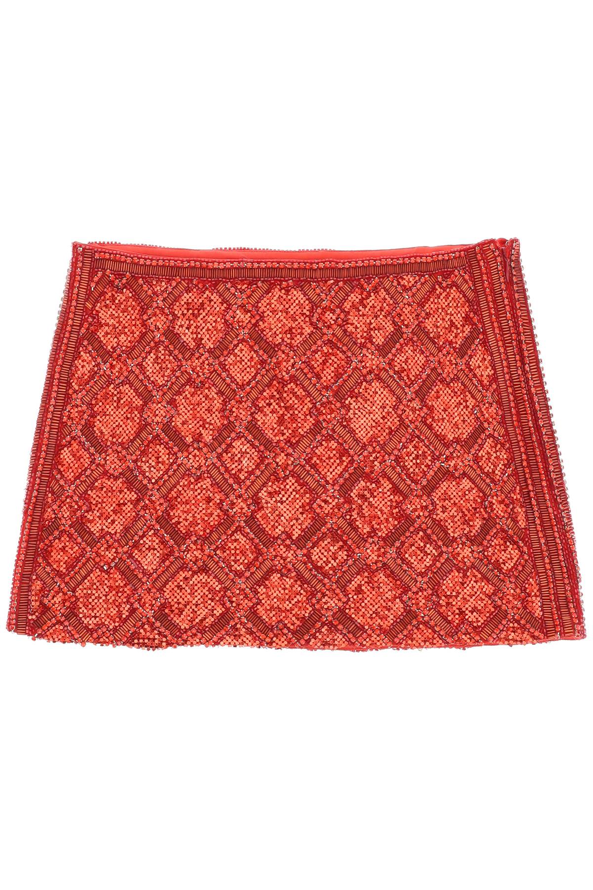 Shop Retroféte Embroidered Mini Skirt In Red (red)