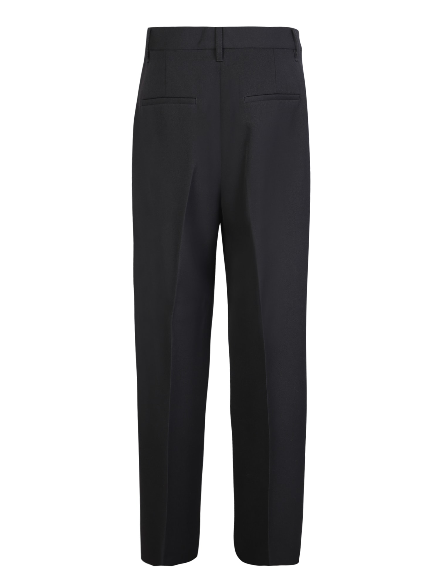 Shop Burberry Wide-leg Black Trousers