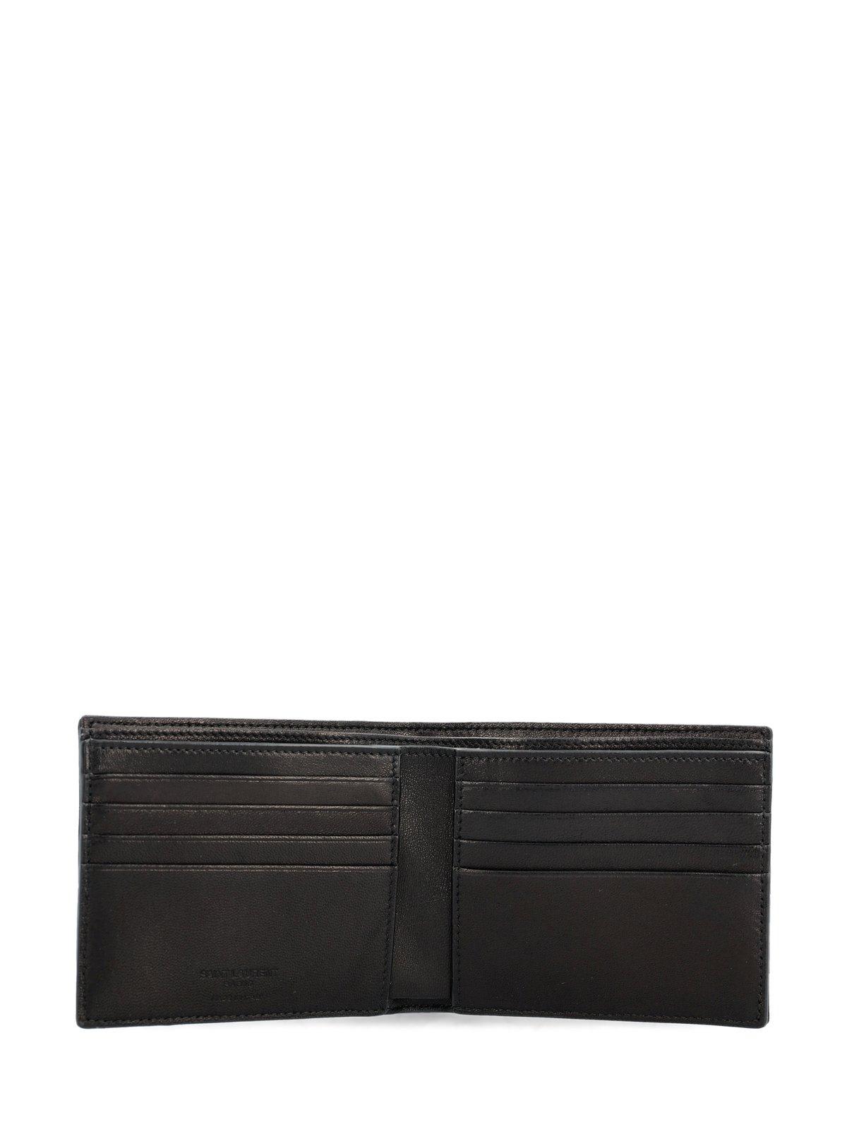 Shop Saint Laurent Paris East West Bi-fold Wallet In Black