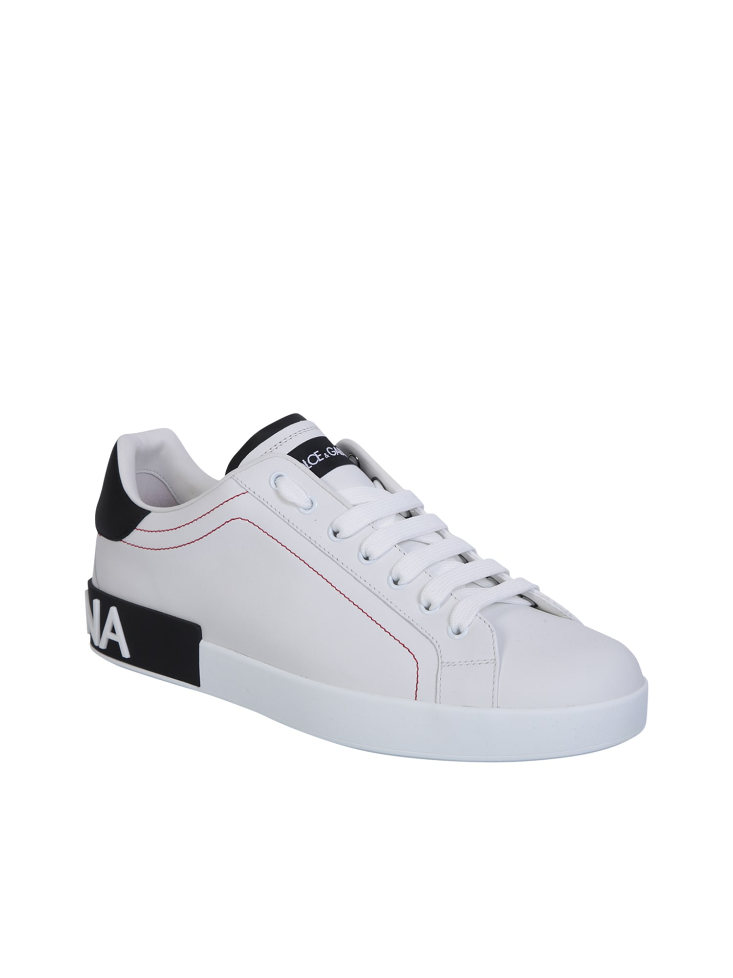 Shop Dolce & Gabbana Portofino White/ Black Sneakers