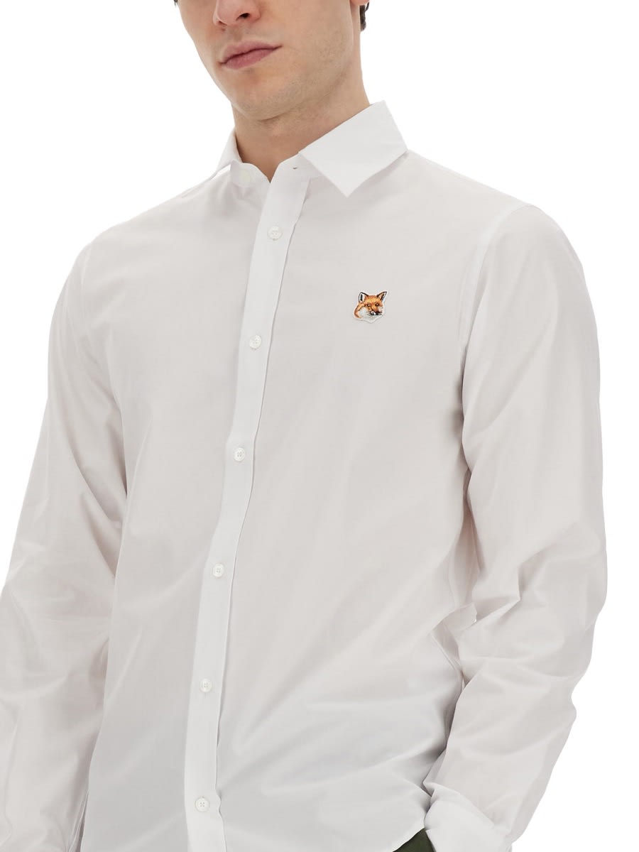 Shop Maison Kitsuné Fox Patch Shirt In White