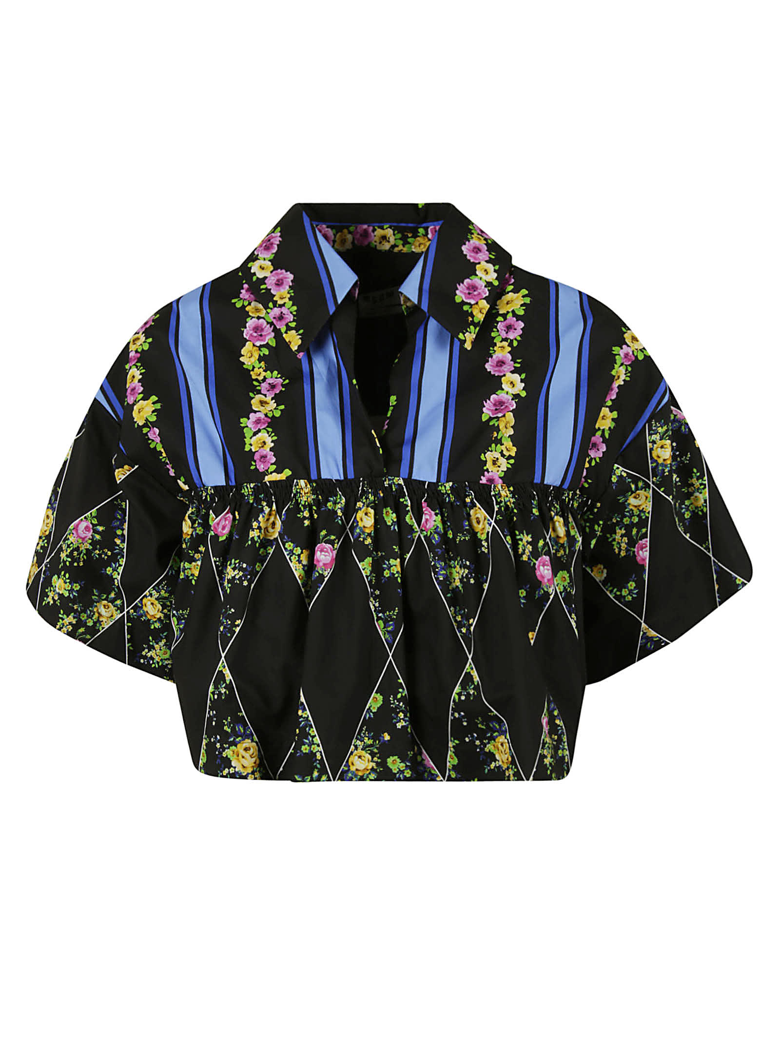 MSGM Cropped Printed Blouse