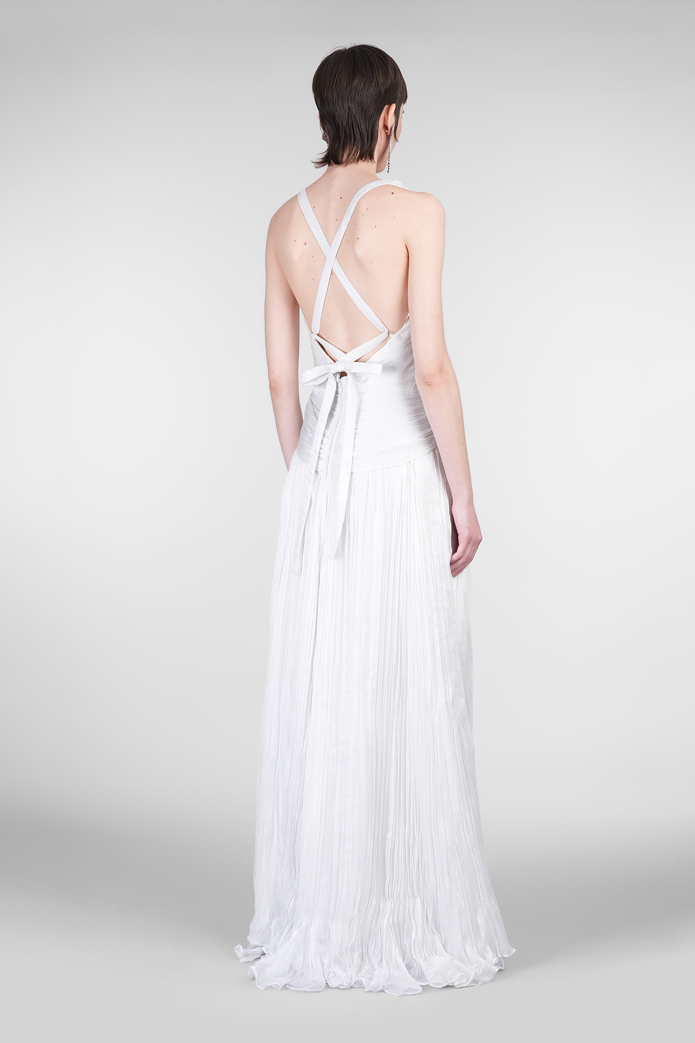 Iris Serban Letita Dress Woman In Silver Silk