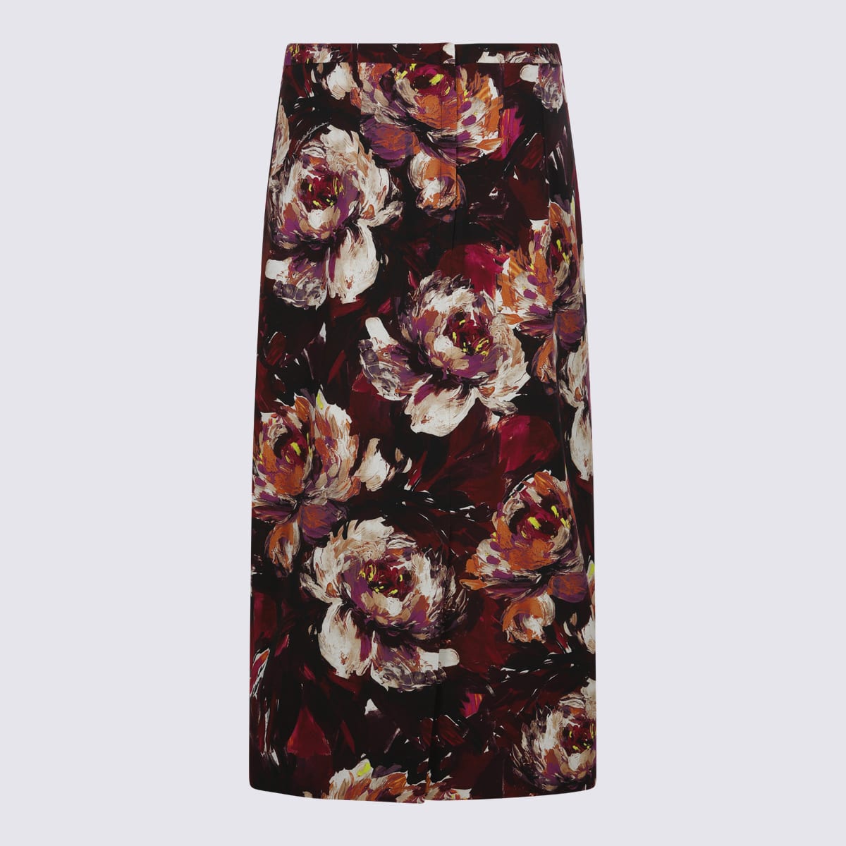 Shop Dolce & Gabbana Black Multicolour Viscose Blend Skirt In Peonie Pitt.f.bordea