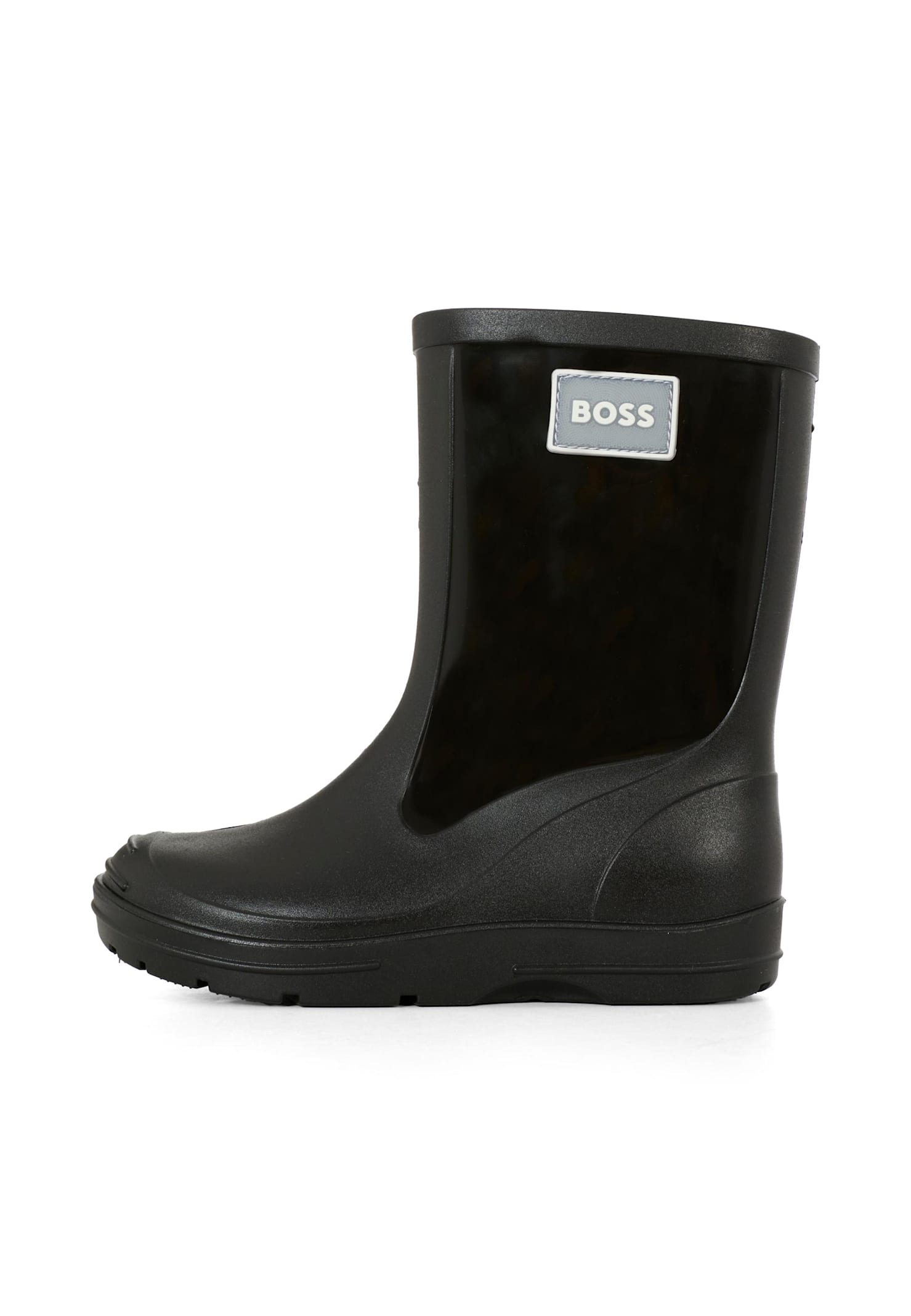 Hugo Boss Black Rain Boots For Kids With Logo In Black