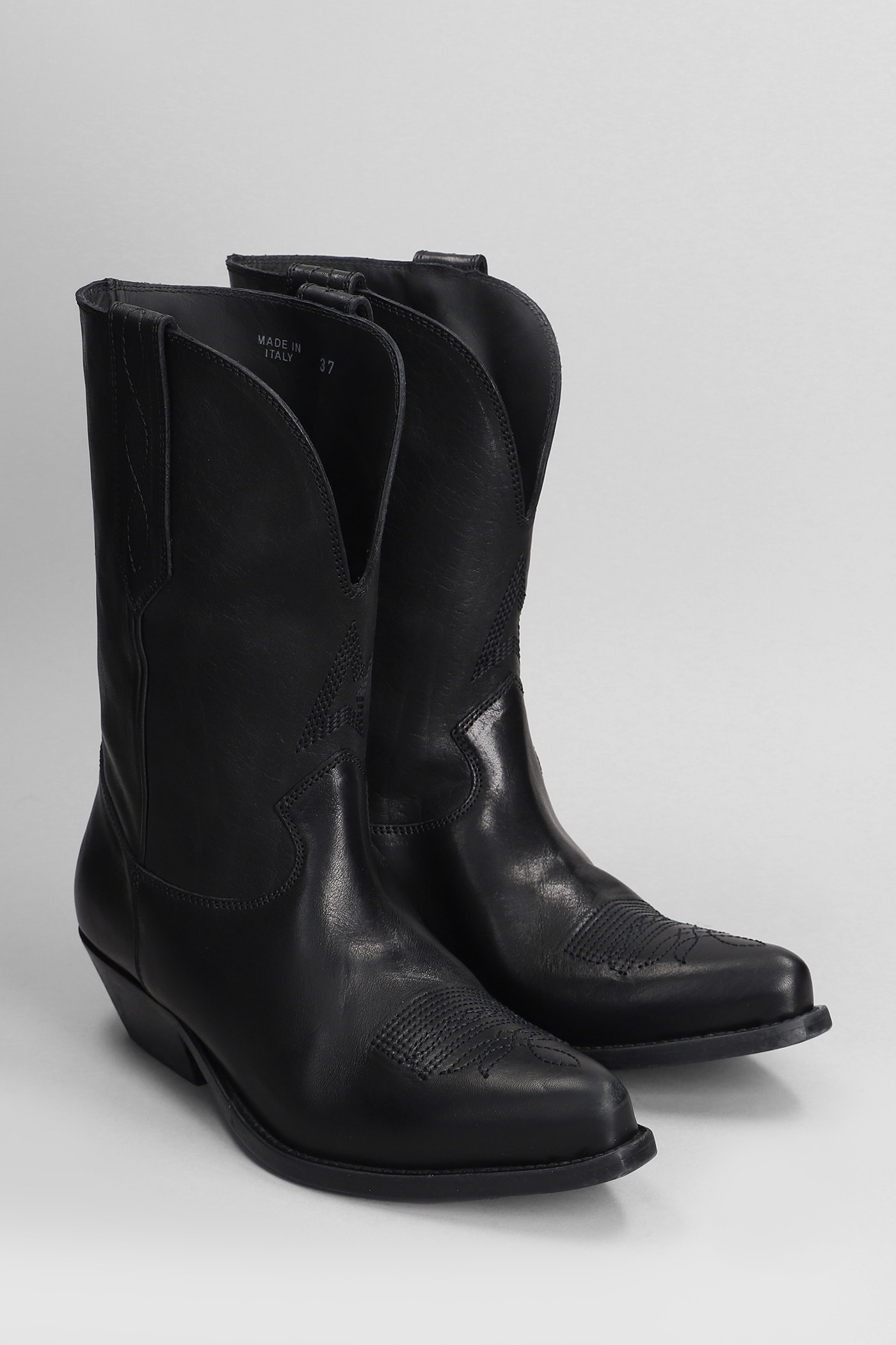 Shop Golden Goose Wish Star Texan Ankle Boots In Black Leather