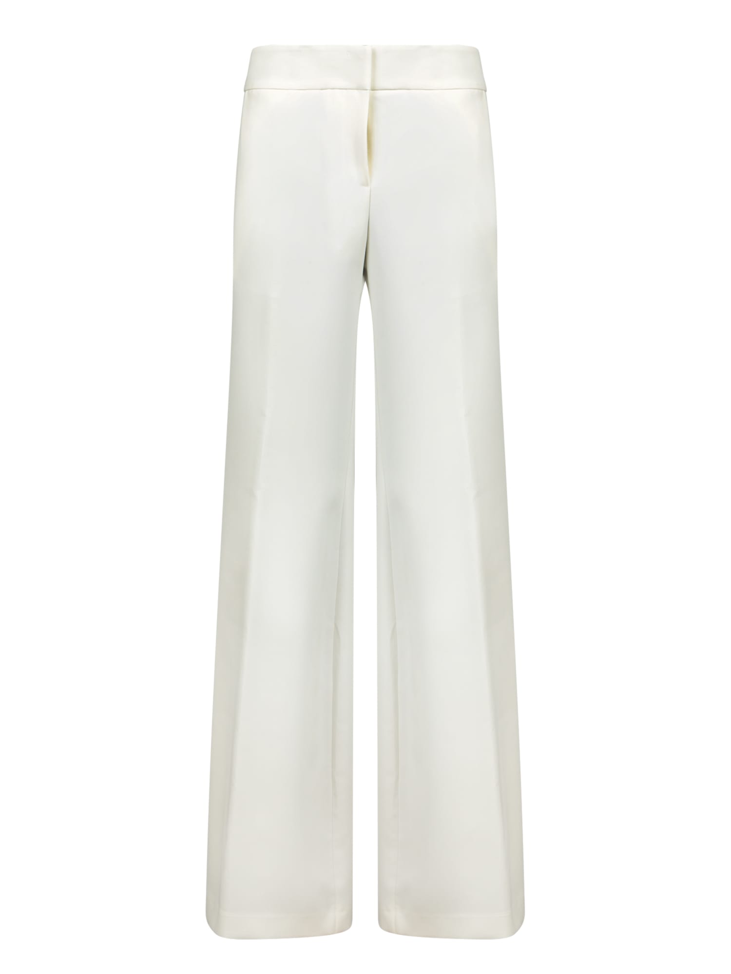 White Bistretch Cady Flare Pants