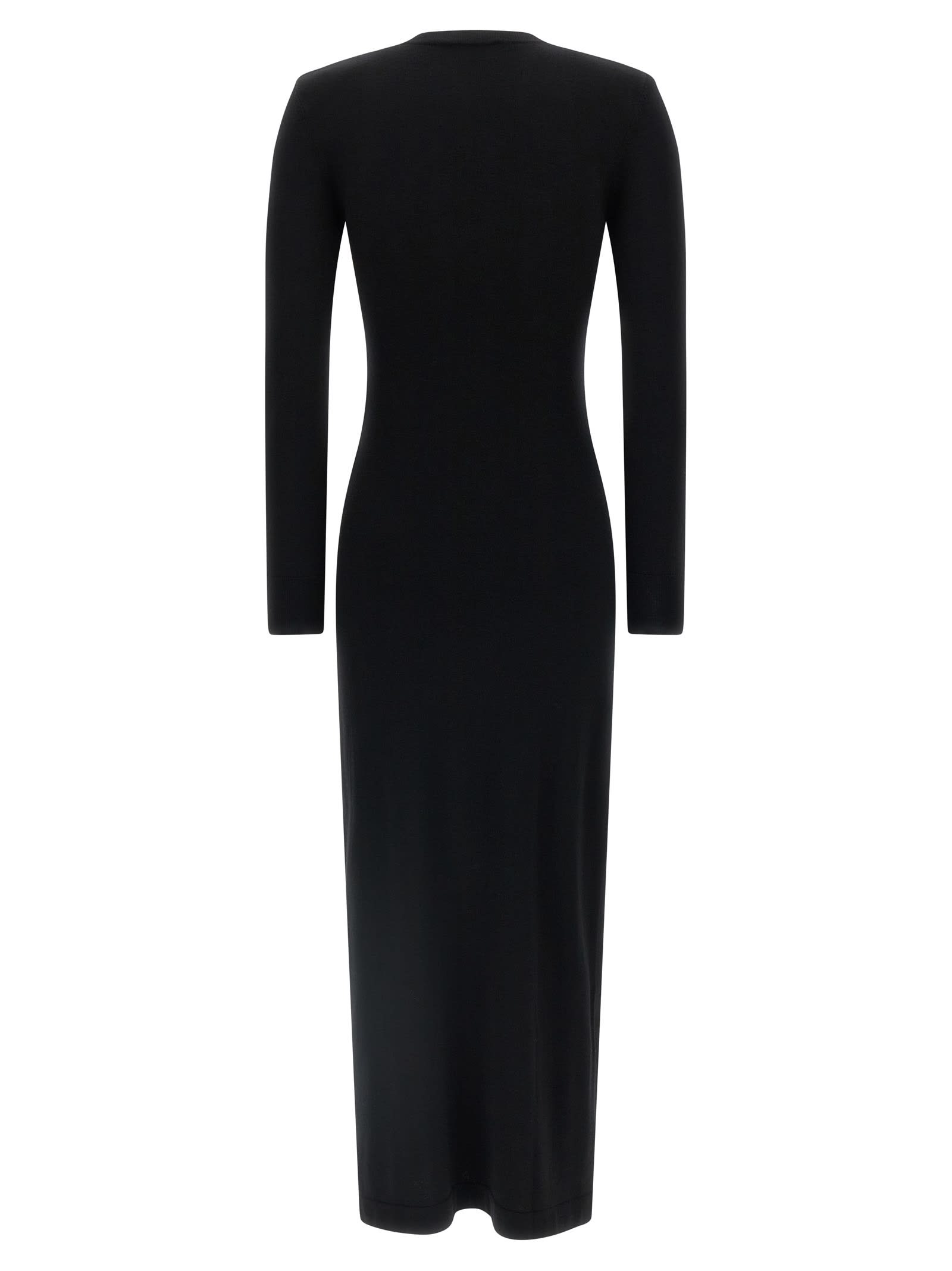 P.a.r.o.s.h Maxi Dress With Padded Shoulders In Black