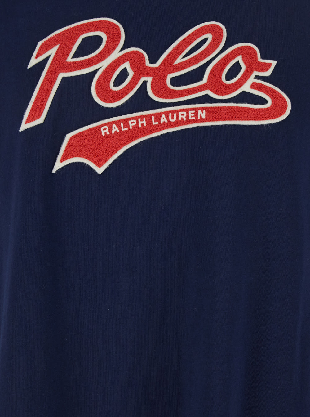 Polo Ralph Lauren Blue Crewneck T-shirt With Logo Print On The Front In Blue