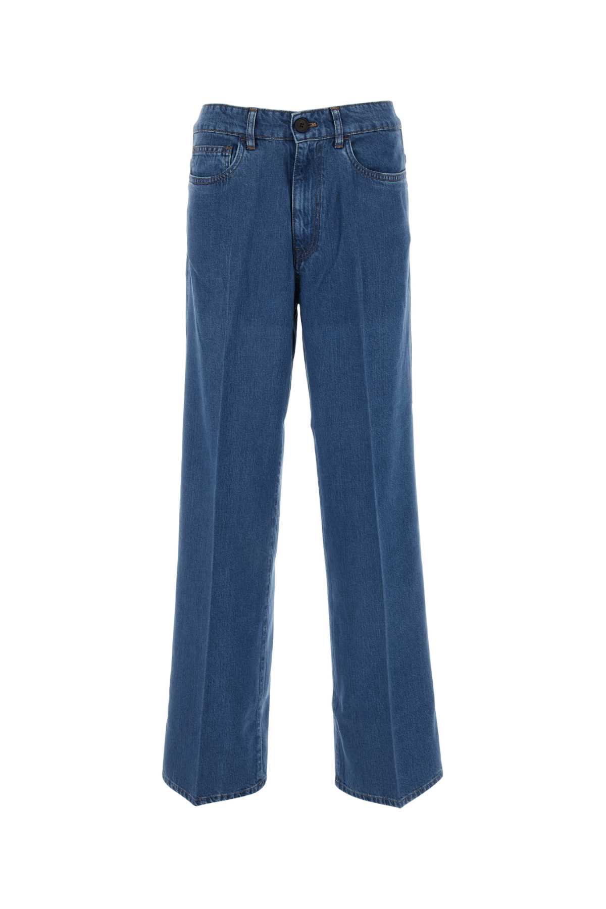 Shop Miu Miu Blue Lyocell Jeans In Bleu