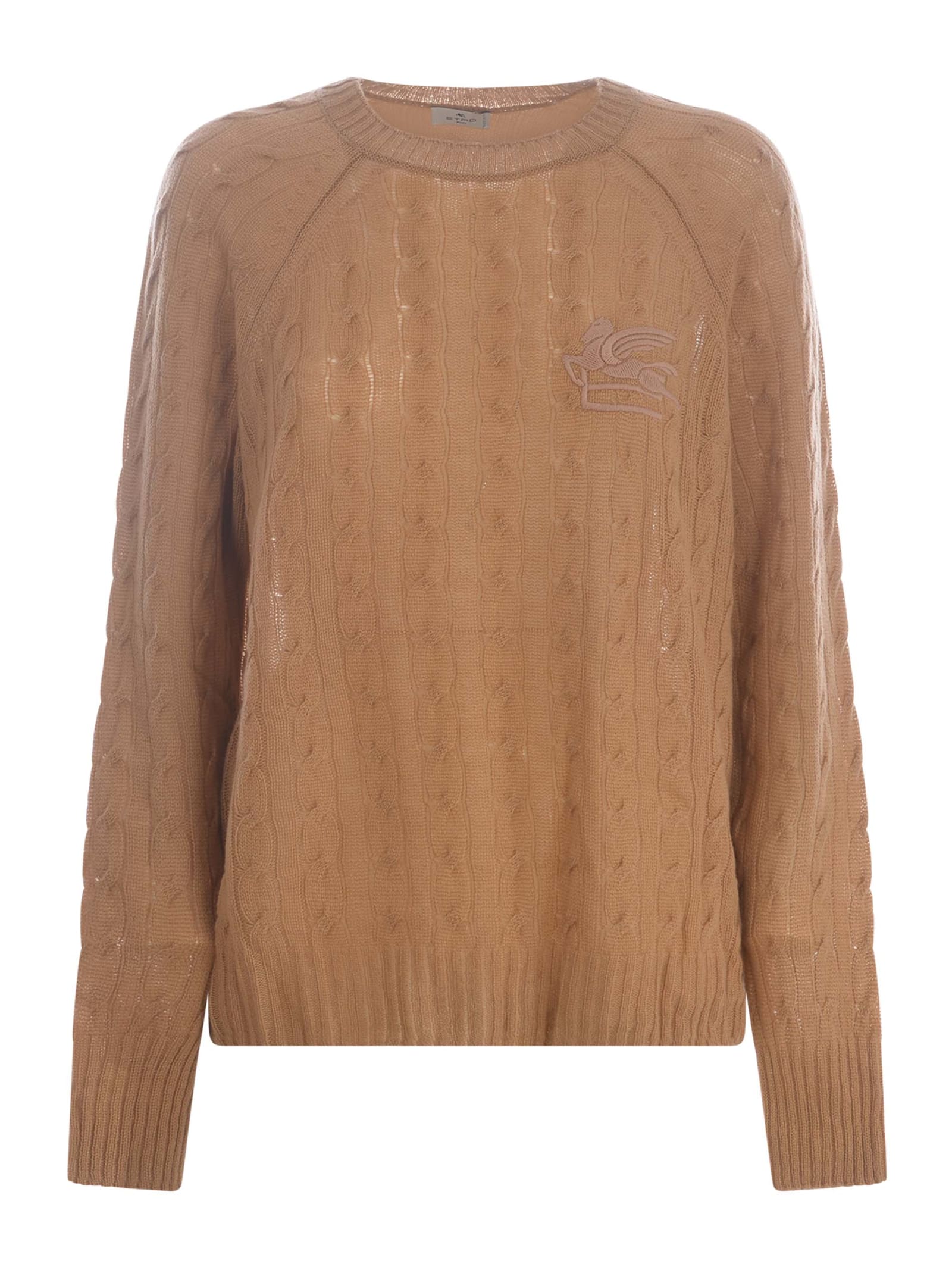 Shop Etro Sweater  Pegaso In Cashmere In Beige