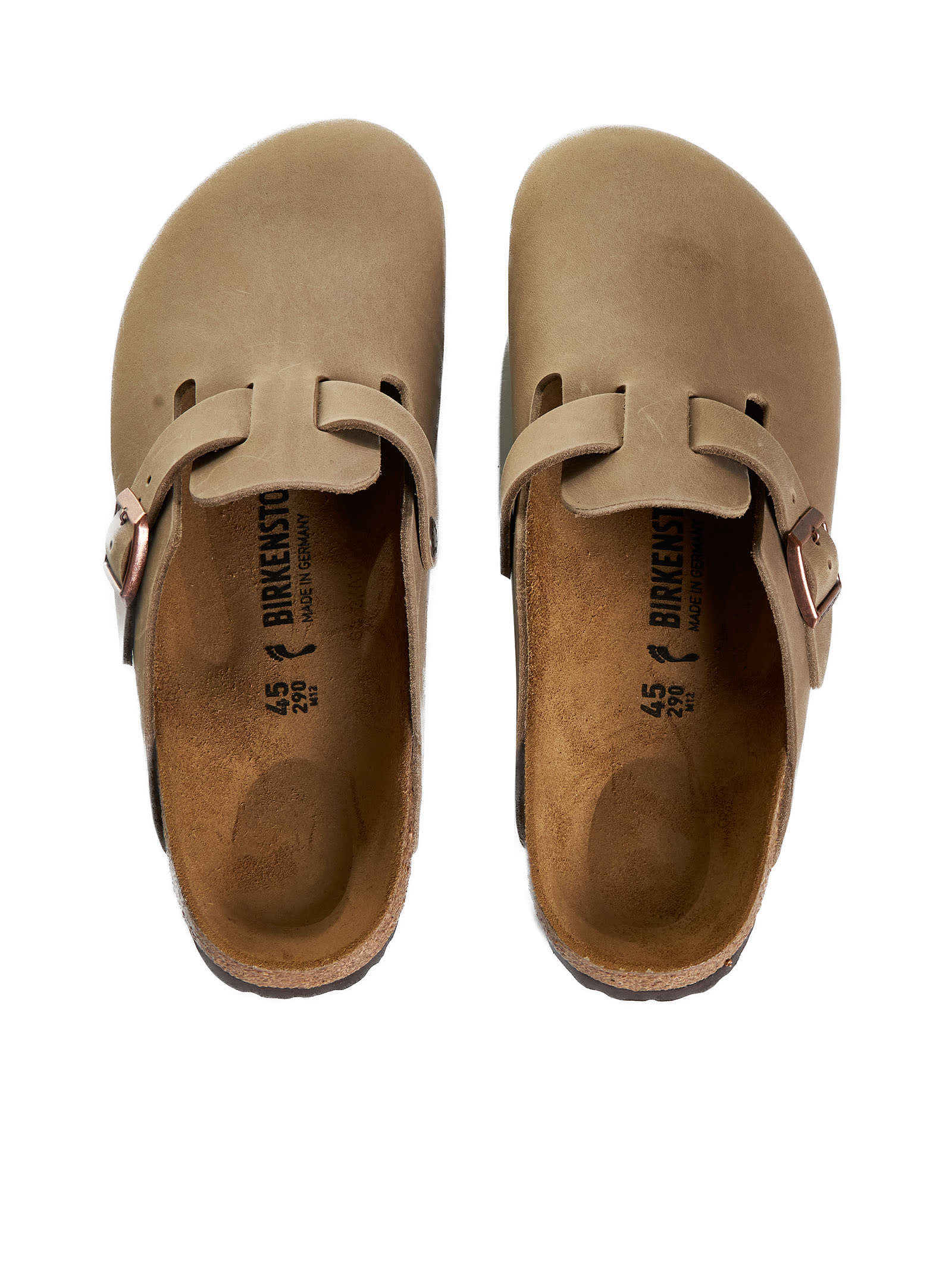 Shop Birkenstock Boston Slides In Tabacco Brown