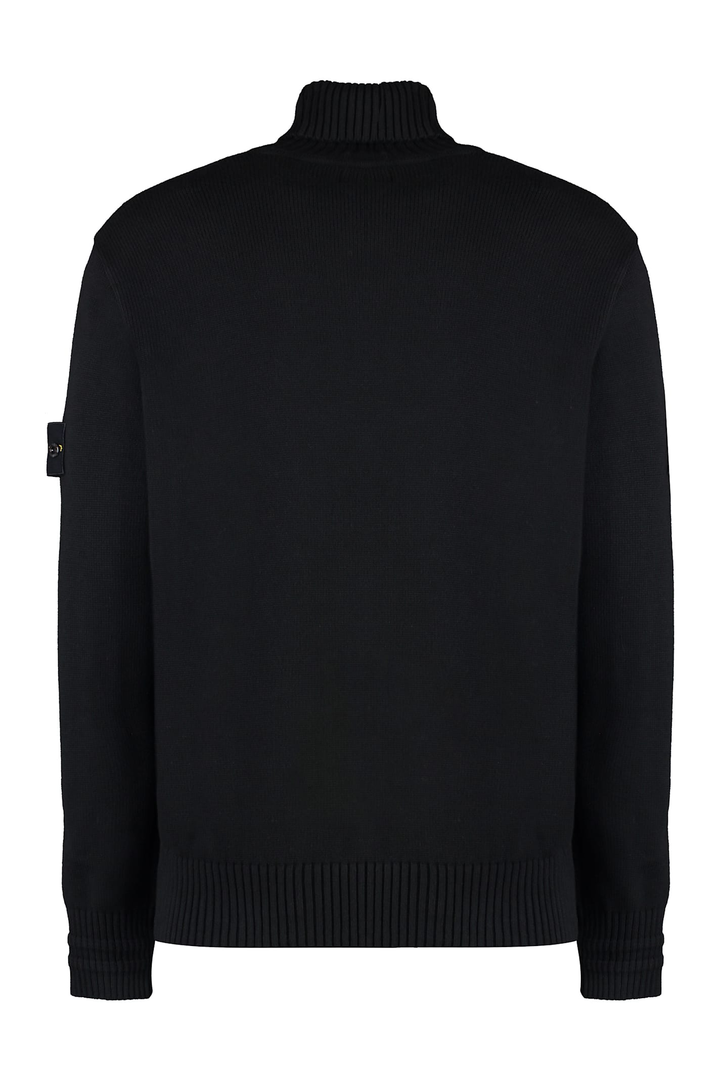 Shop Stone Island Wool Blend Turtleneck Sweater In Black