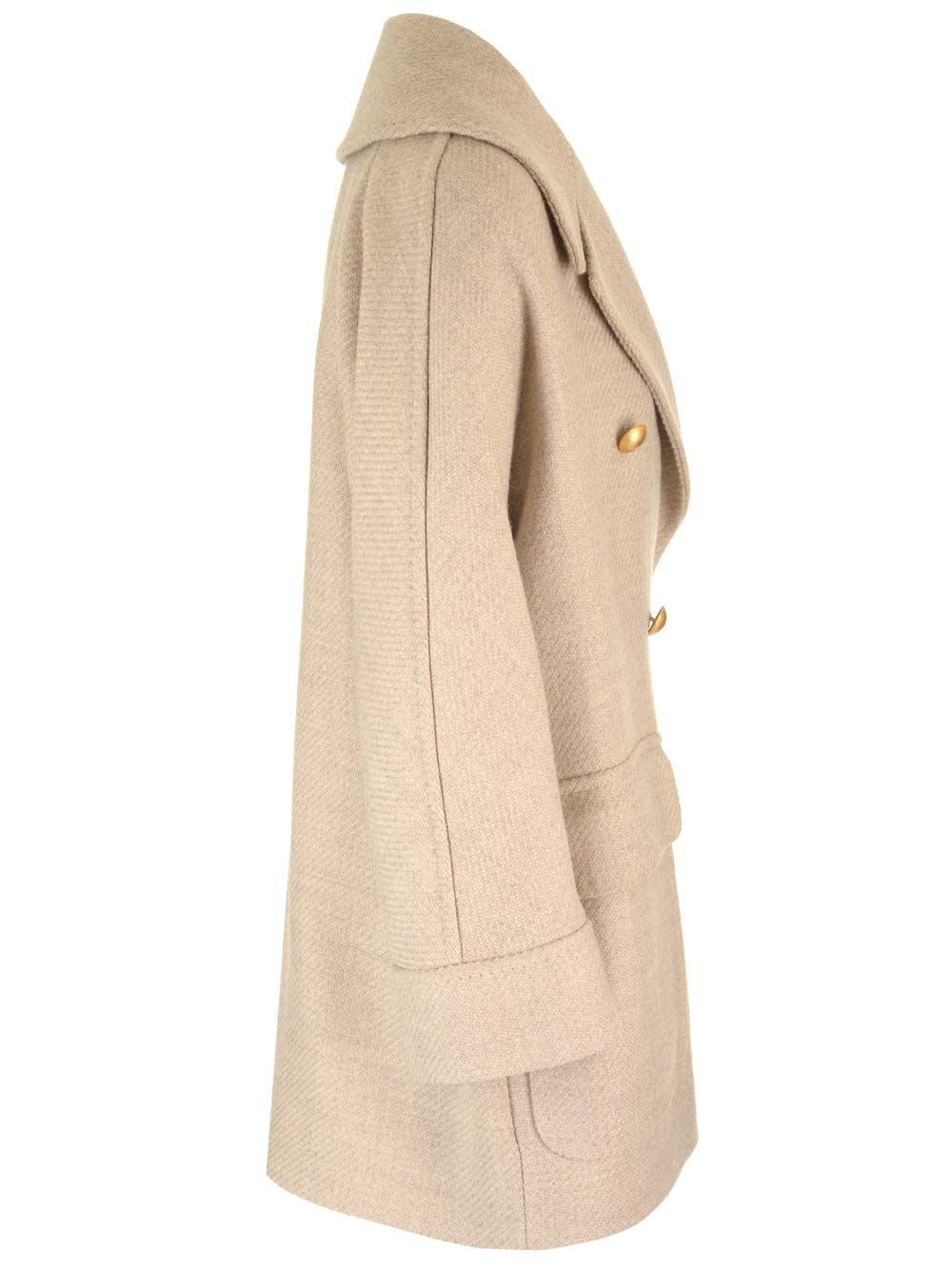 Shop Tagliatore Lilian Wool Drill Coat In Beige