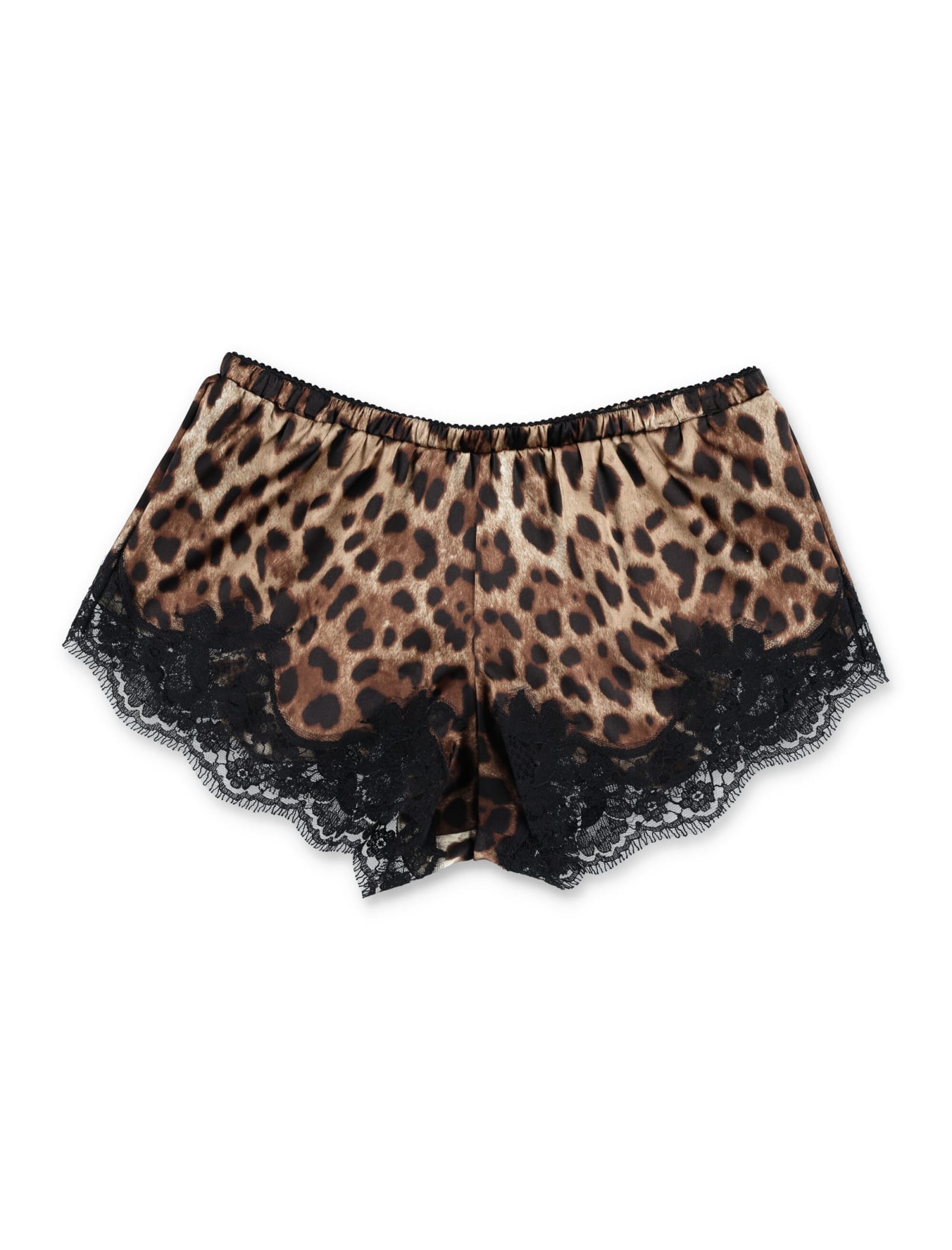 Dolce & Gabbana Leopard-print Lingerie Shorts With Lace Detailing