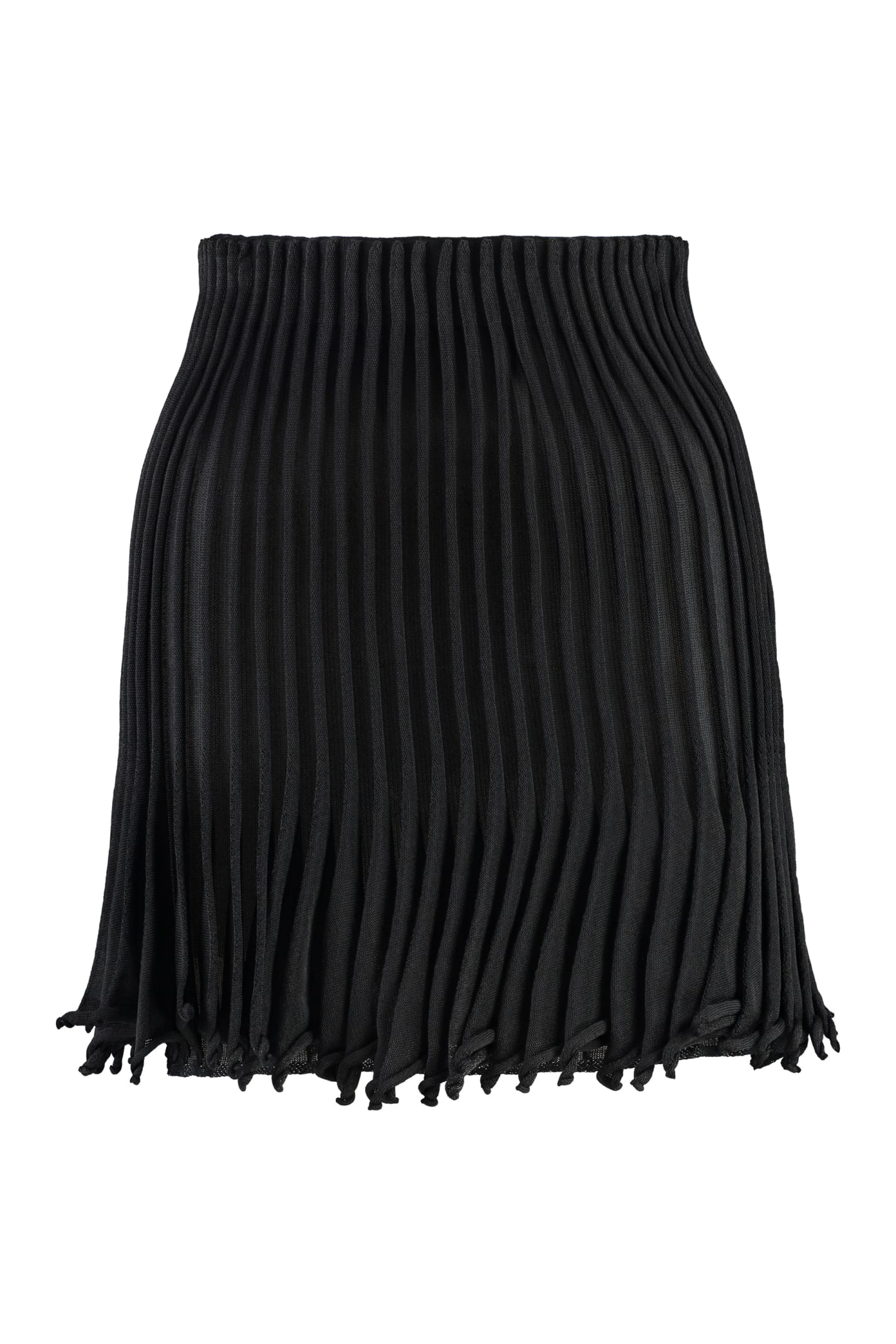 Black Pleated Short Skirt
